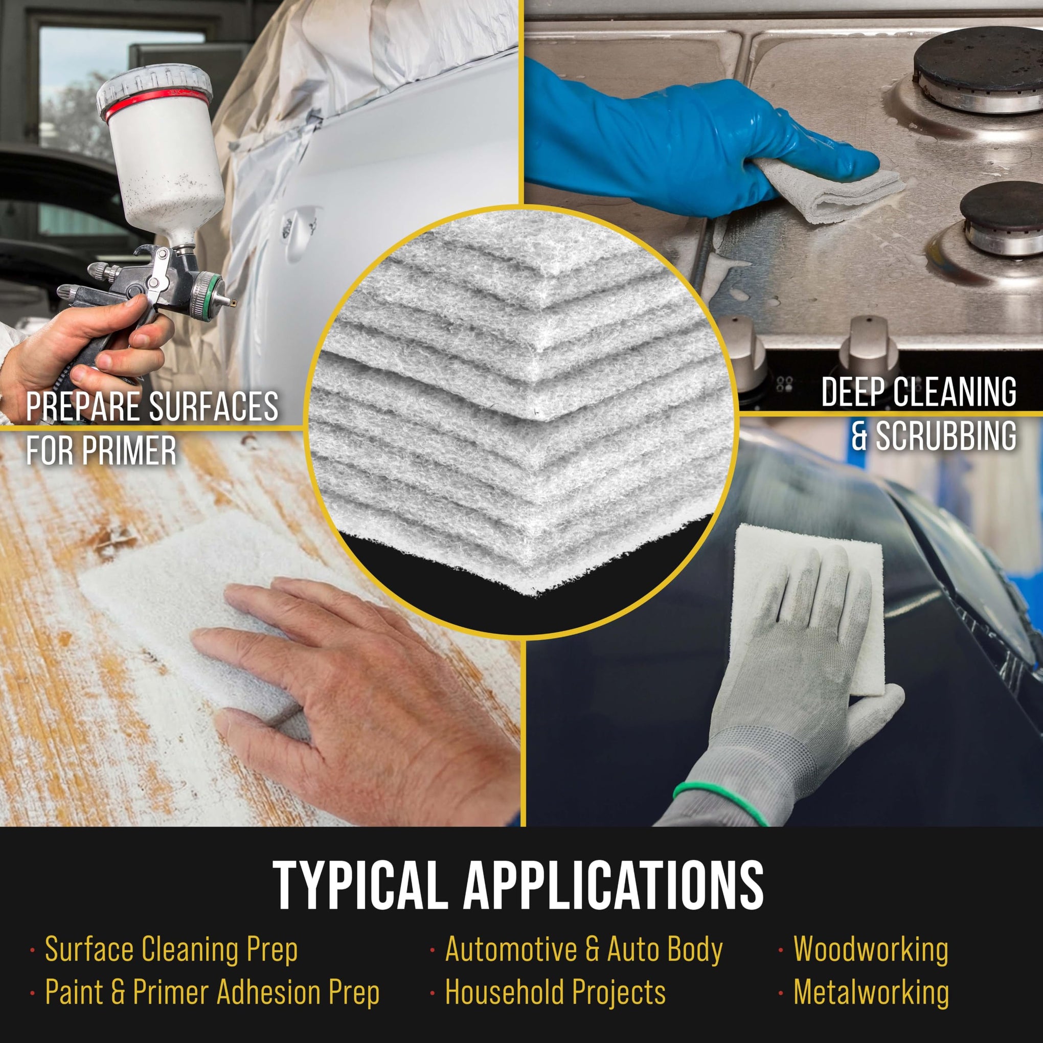 Premium 6" x 9" White Light Duty Scuff Pads (10 Count)