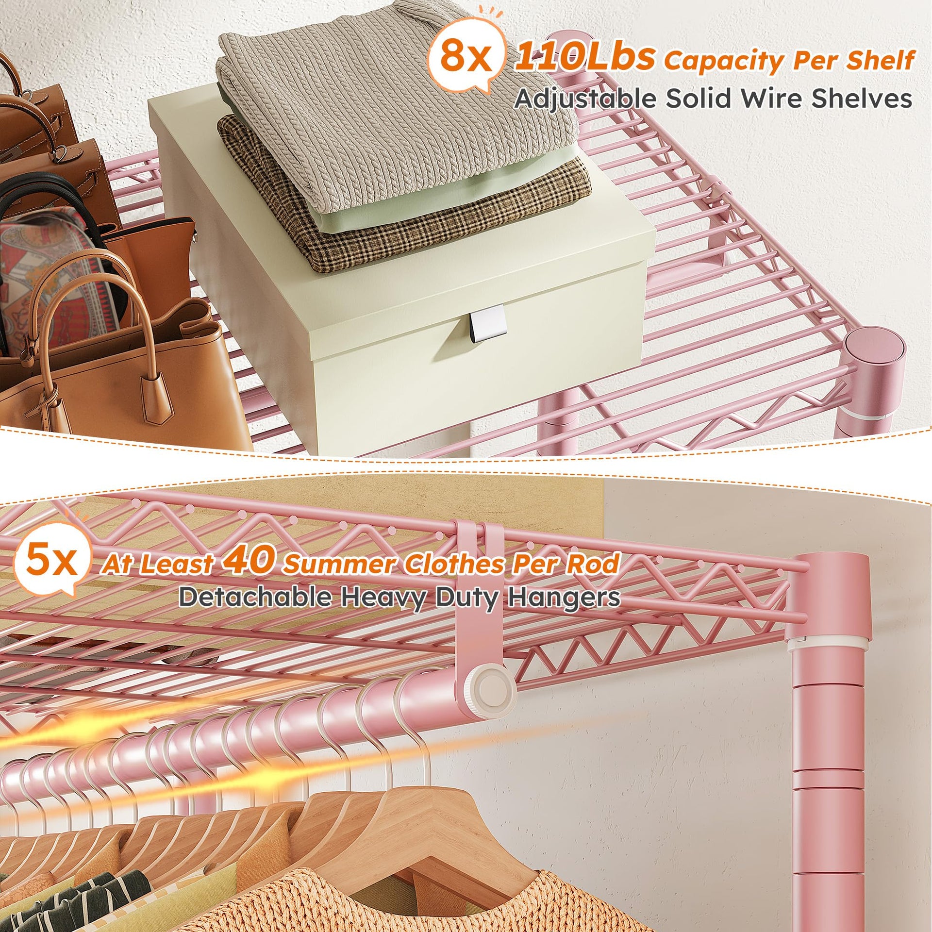 Clothes Rack Clothing Racks for Hanging Clothes Heavy Duty