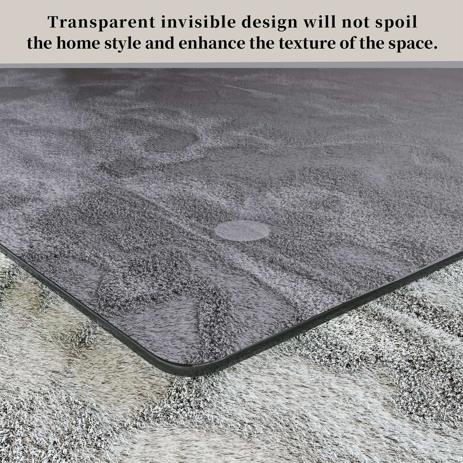 Tempered Glass] 48" x 60" Glass Office Chair Mat for Carpet