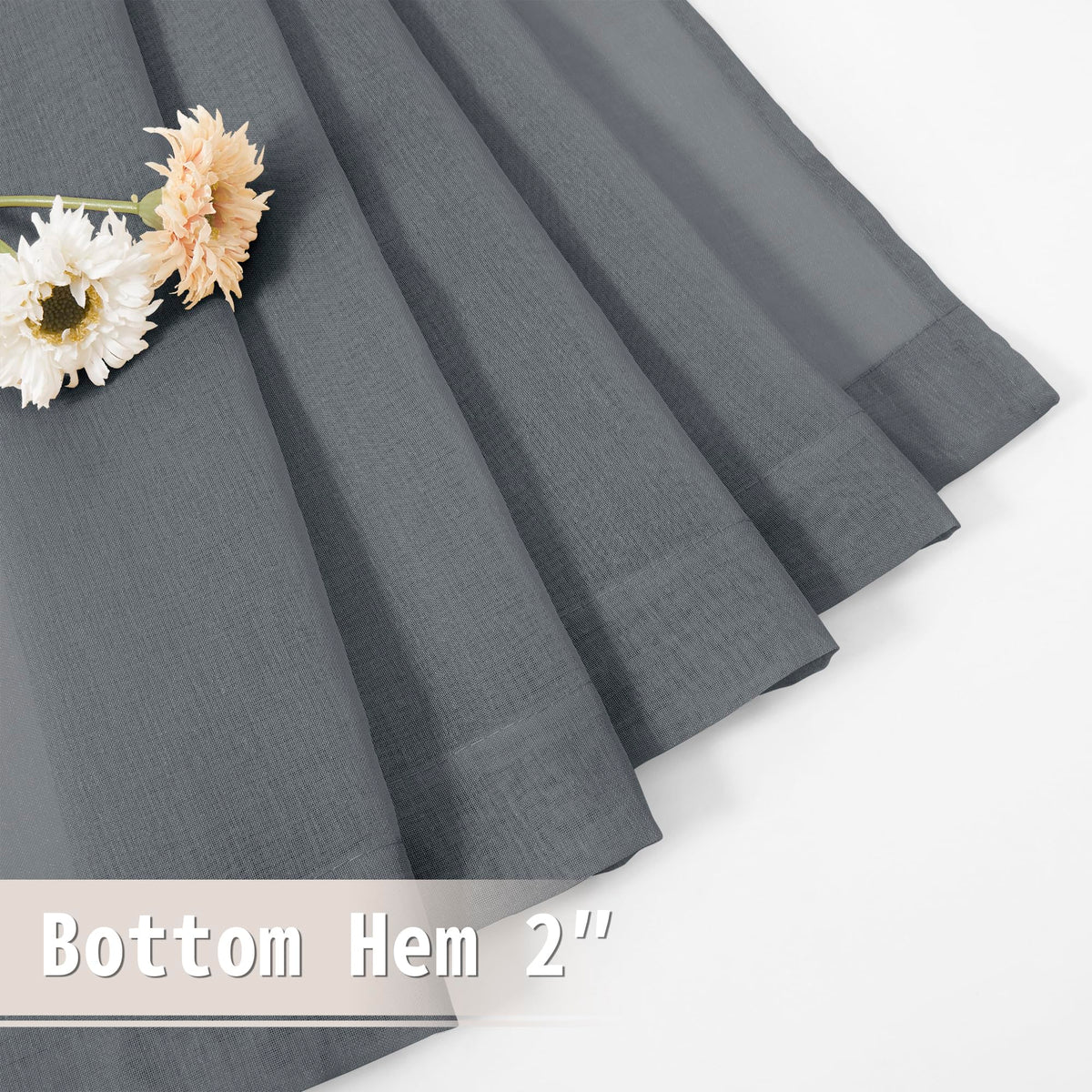 Small Sheer Door Curtain Closet Linen Textured Curtain Sheers Doorway Light Filtering Voile French Door Rod Pocket Curtains Patio Glass Doors