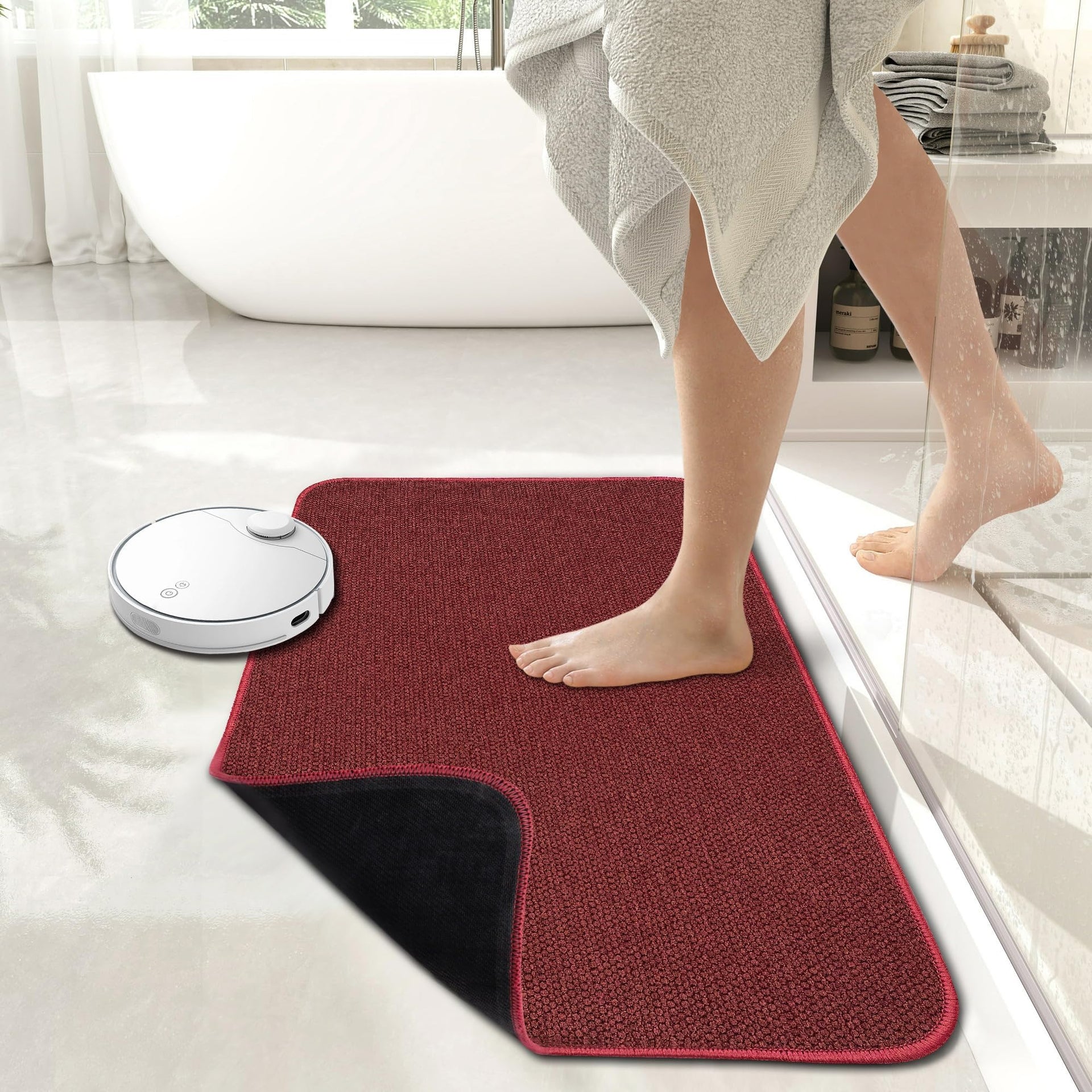 Bath Mat Ultra Thin Bathroom Rugs (918 sq in Count)