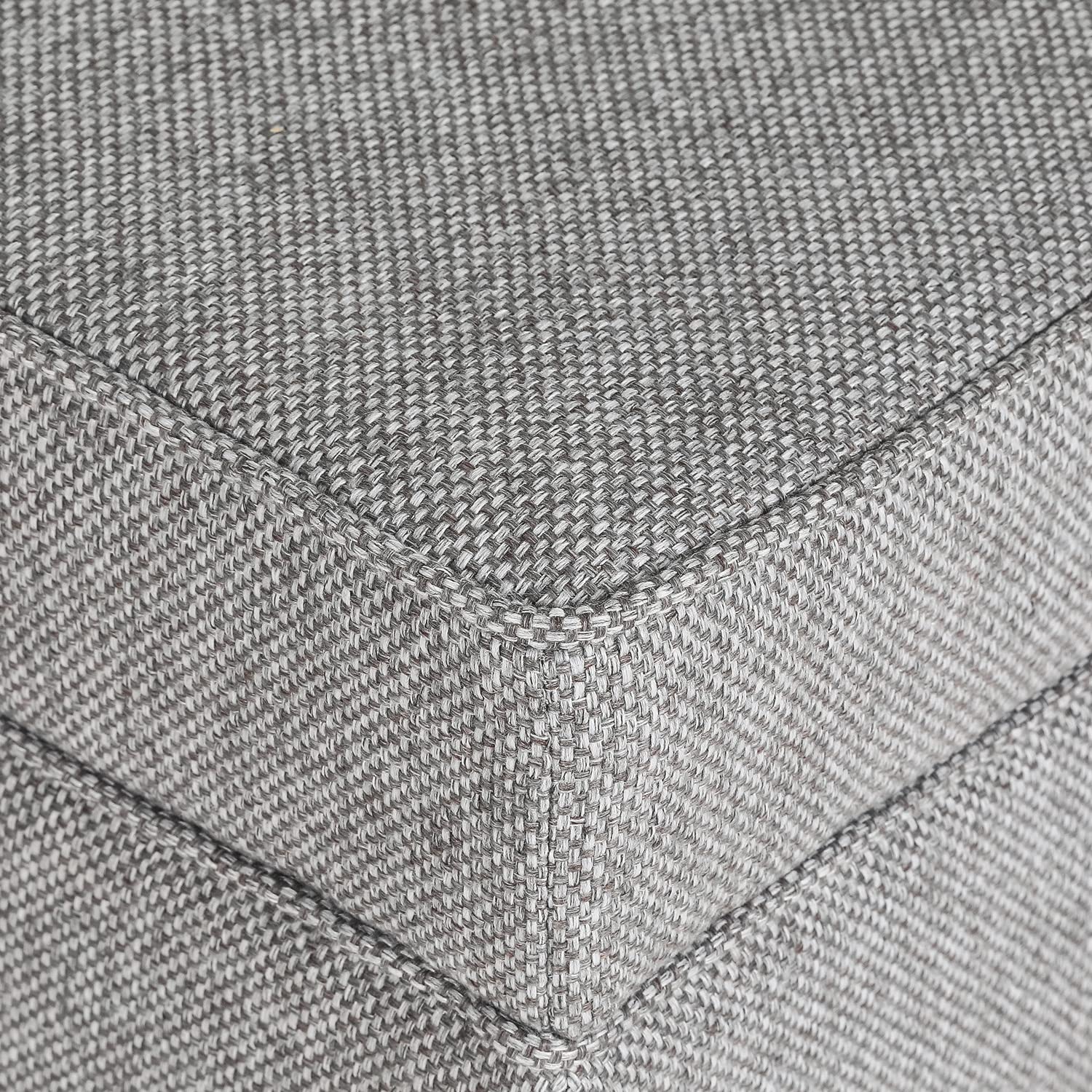 17 Inch Square Linen Storage Ottoman for Living Room & Bedroom