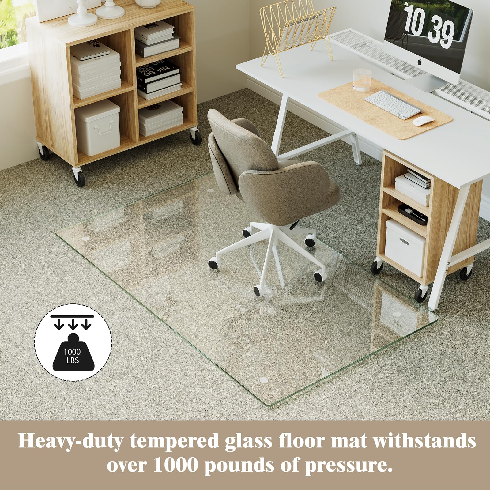 30" x 55" Office Chair Mat for Hardwood Floors & Carpets
