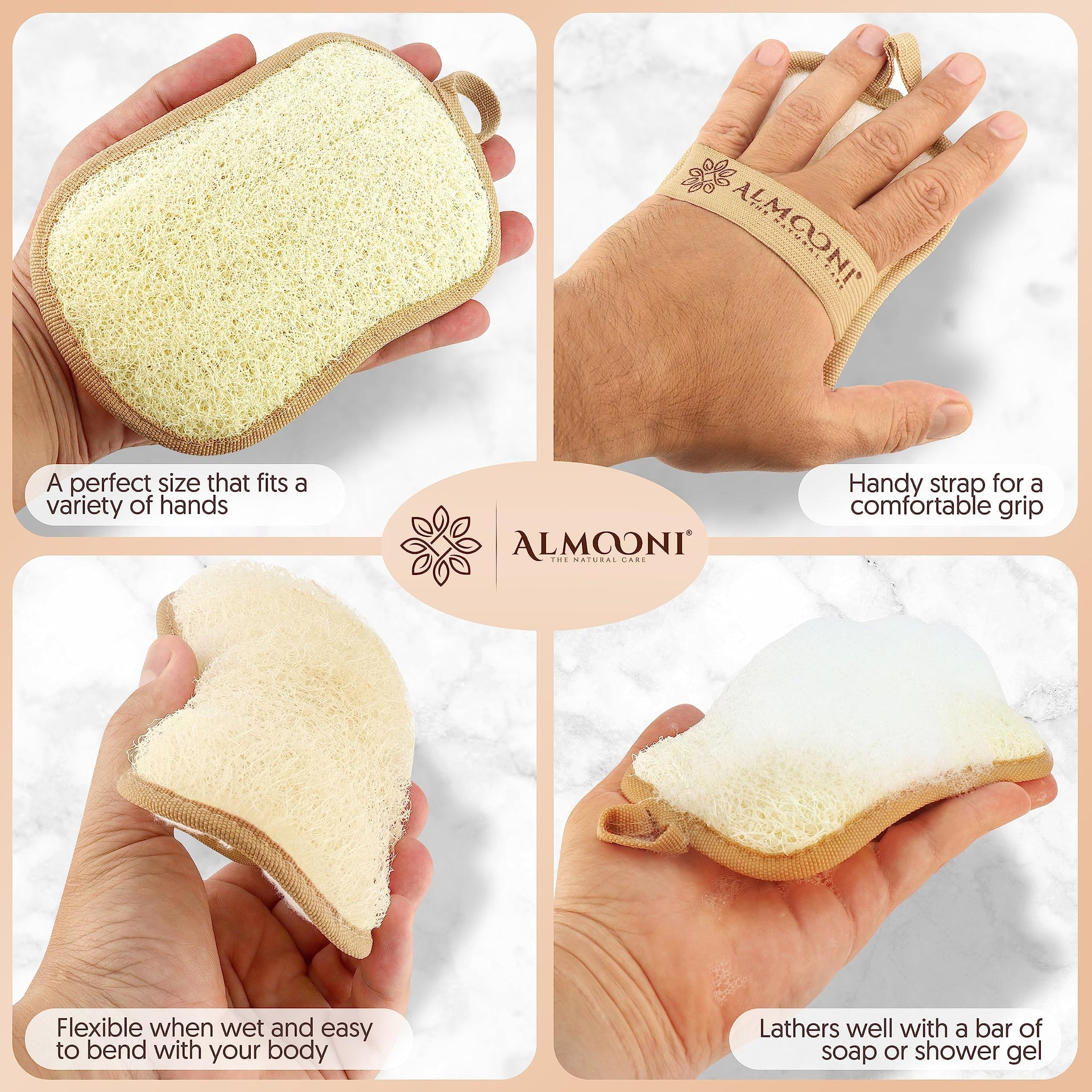 Natural Loofah Body Scrubber (2 Count)