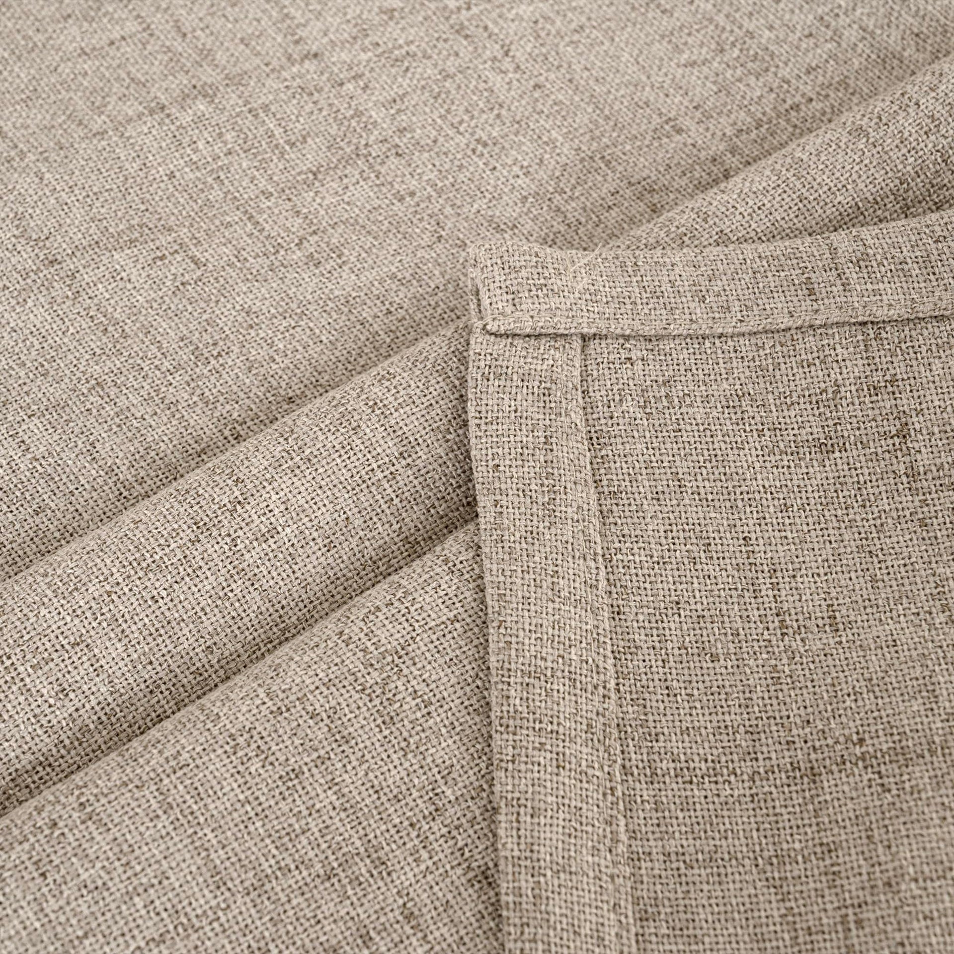 Oatmeal Burlap Linen Curtains 72 Inches Long for Living Room (2 Count)