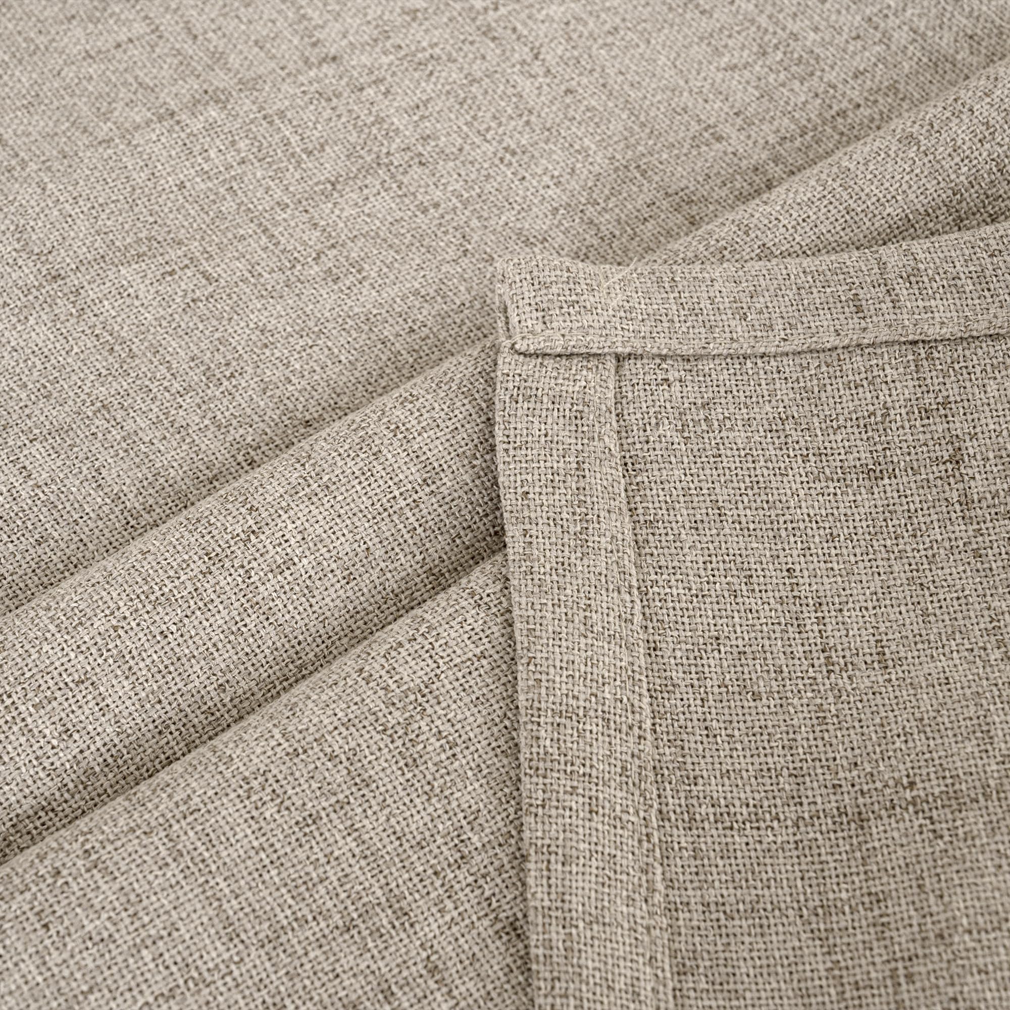 Oatmeal Burlap Linen Curtains 72 Inches Long for Living Room (2 Count)