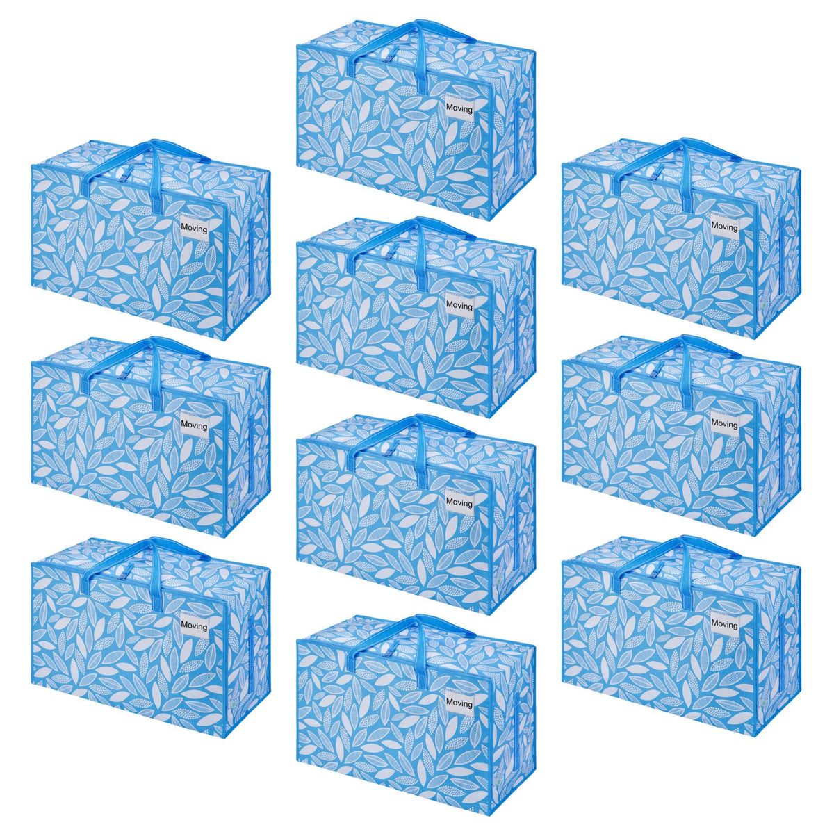 10 Pack Extra Large Heavy Duty Moving Bags with Wide Opening & Reinforced Handles (10 Count)
