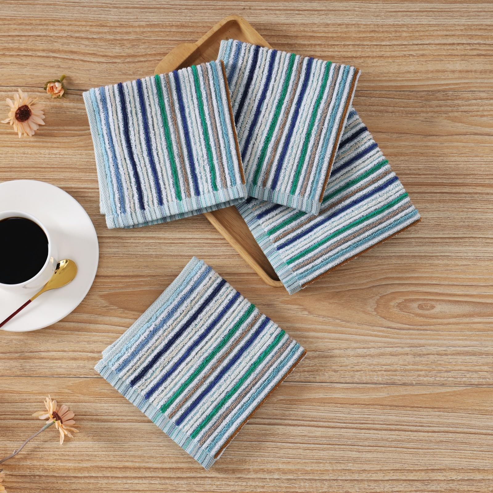 Kitchen Rags Dish Cloths for Washing Wiping Cleaning Towels (8 Count)