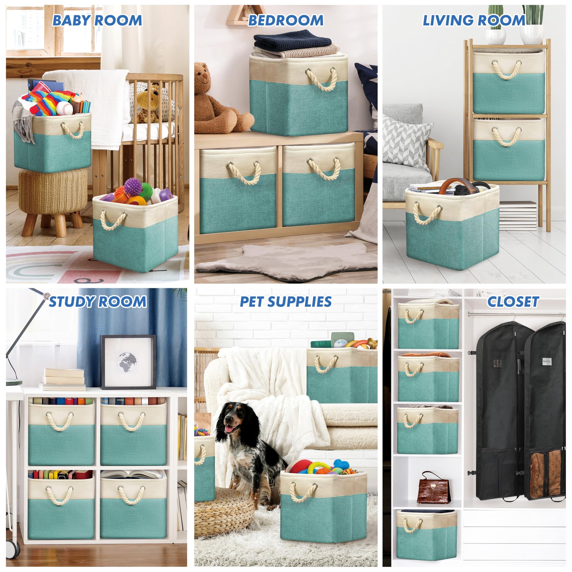 13" x 13" Large Fabric Storage Cubes (3 Count)