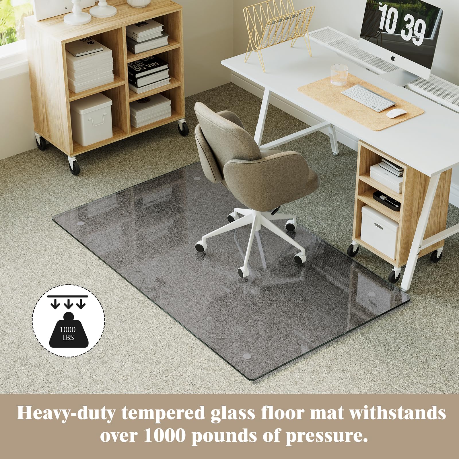 30" x 55" Office Chair Mat for Hardwood Floors & Carpets