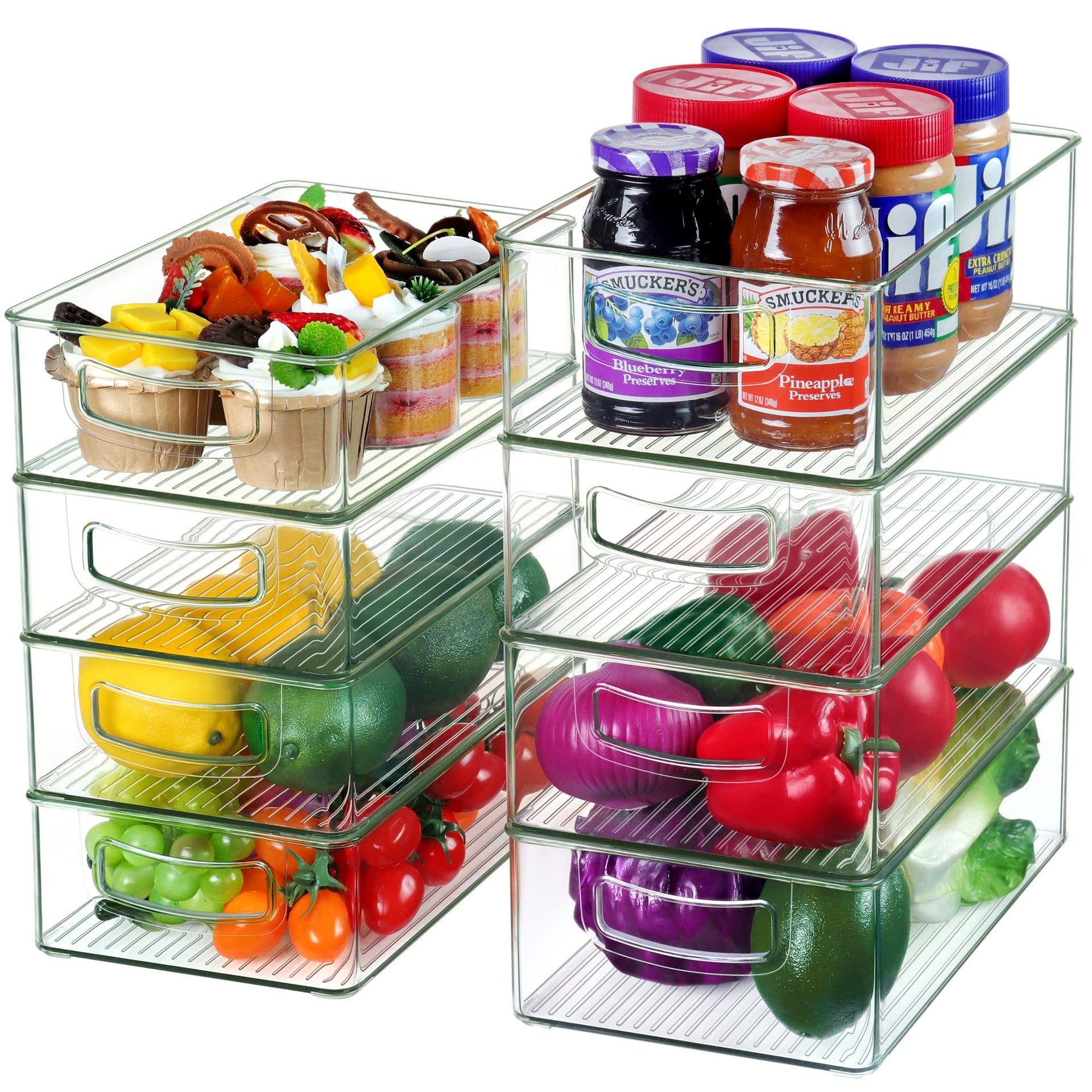 Set Of 8 Stackable Pantry Organizer Bins (8 Count)