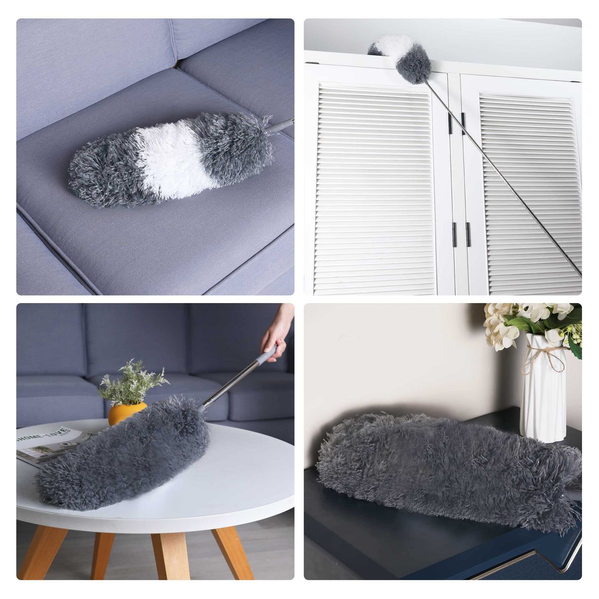Microfiber Feather Duster with 100 Inches Extendable Pole (2 Count)