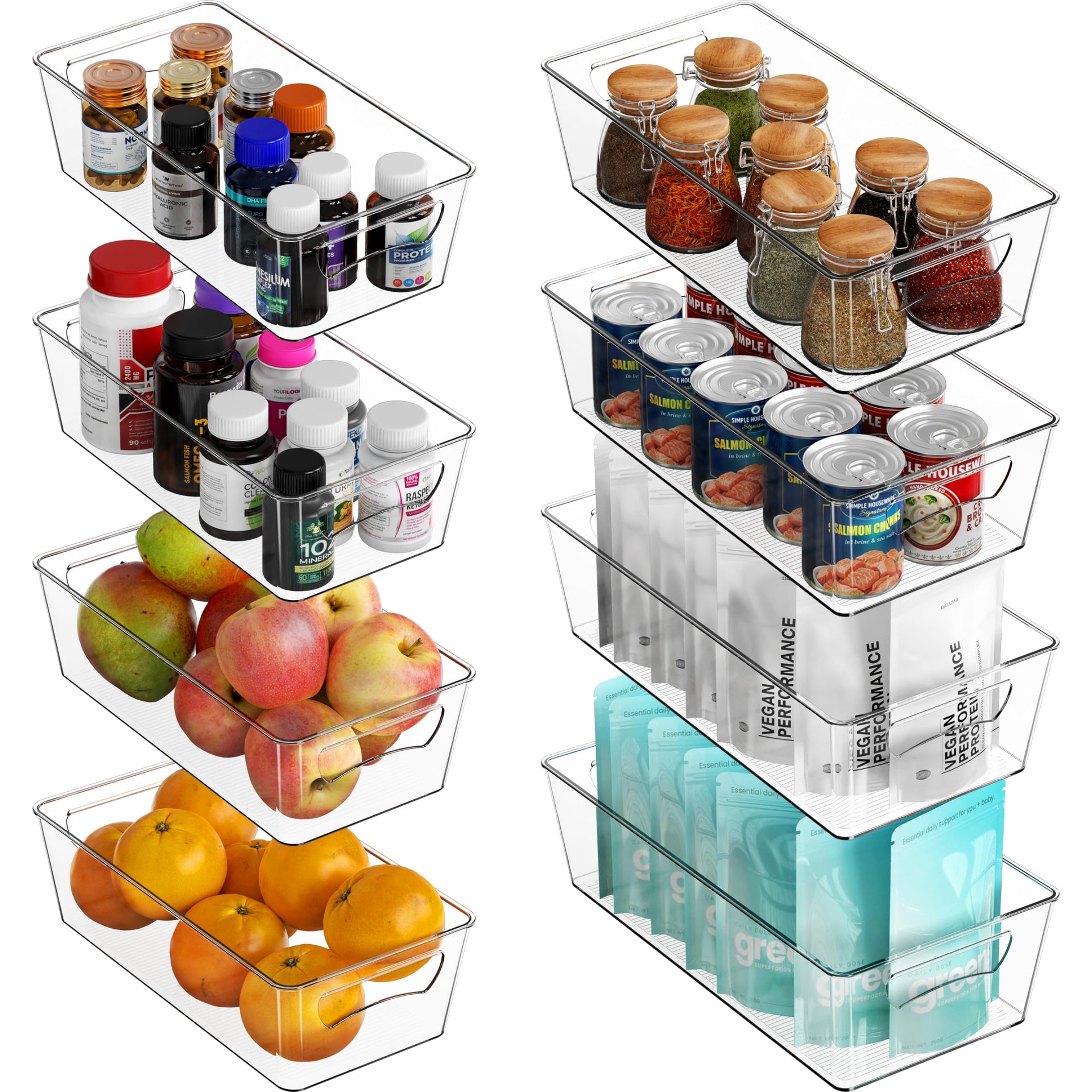 Pantry Bins Storage Organizer (8 Count)