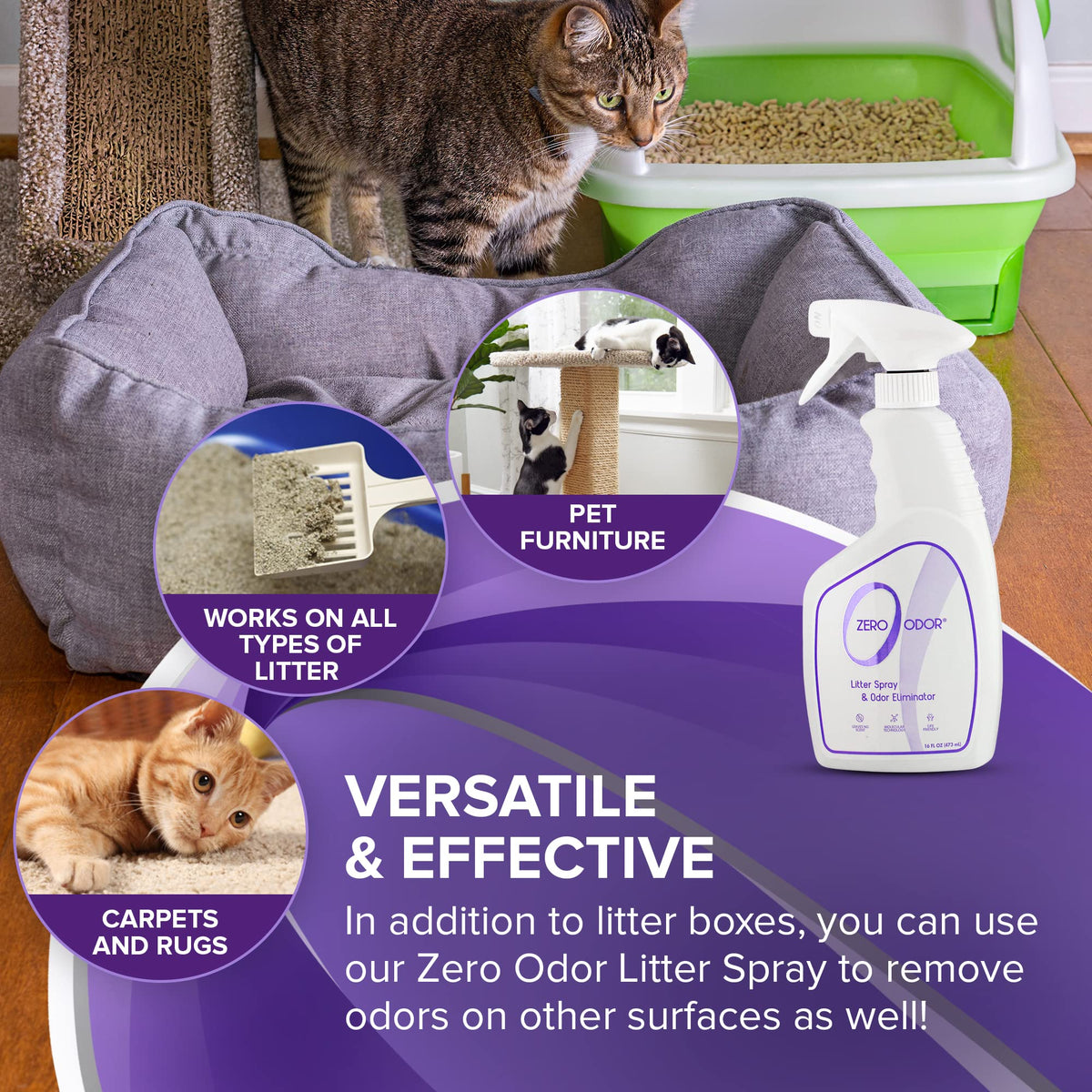 Litter Box Odor Eliminator Spray (16 Fl Oz)