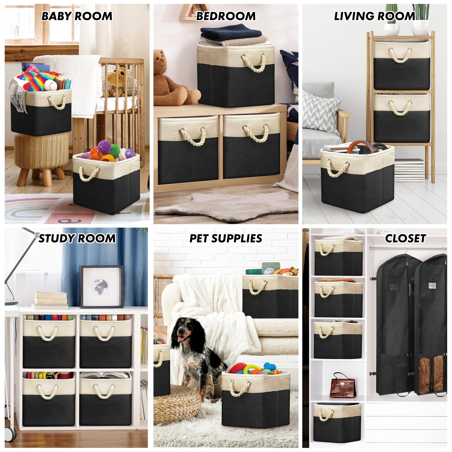 13" x 13" Large Fabric Storage Cubes (3 Count)