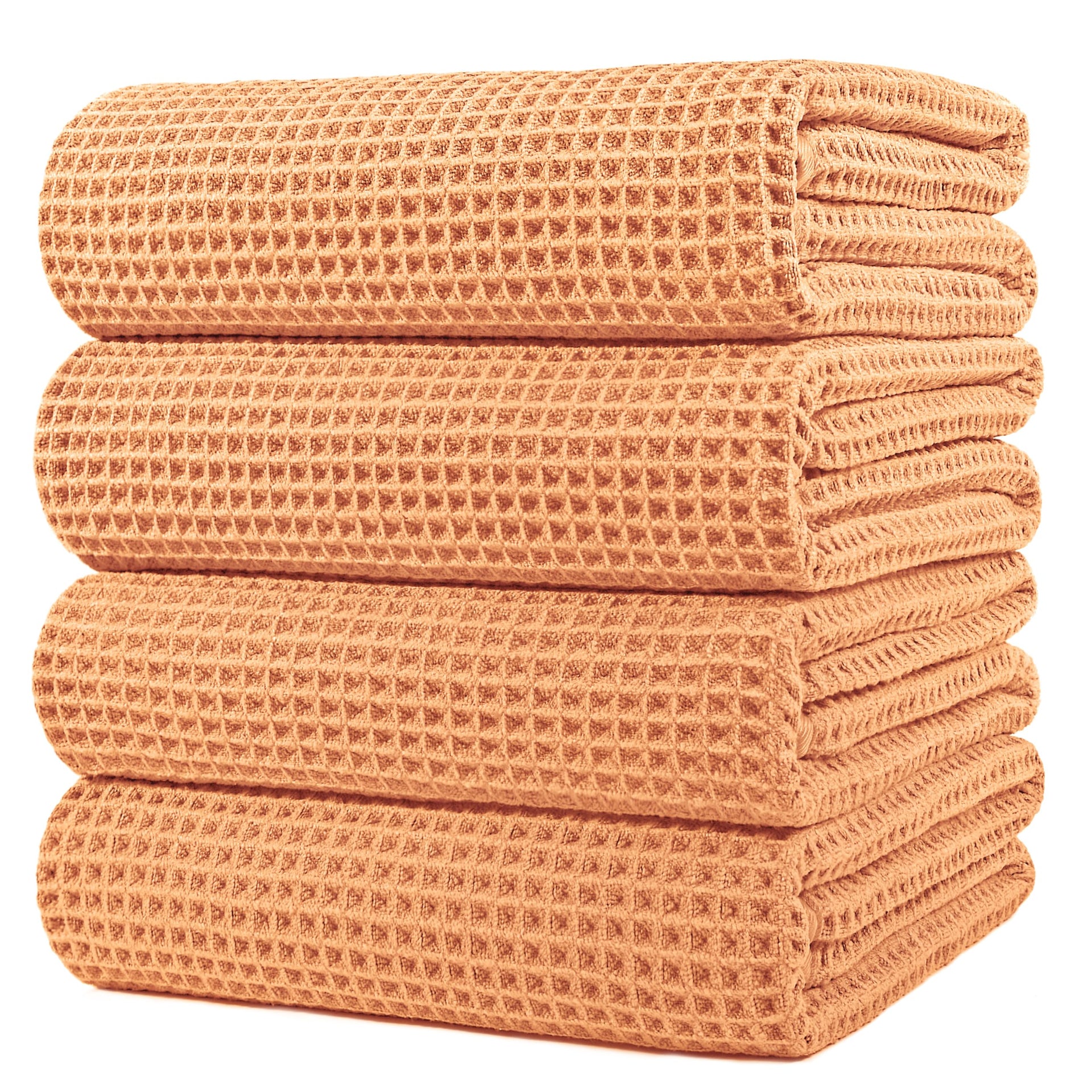 430 GSM Poly Blend Microfiber Quick Dry Waffle Bath Towel (4 Count)