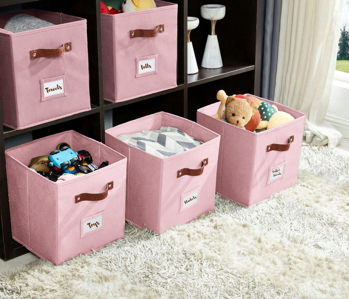 Storage Bins Cube Storage Bin with Labels (6 Count)