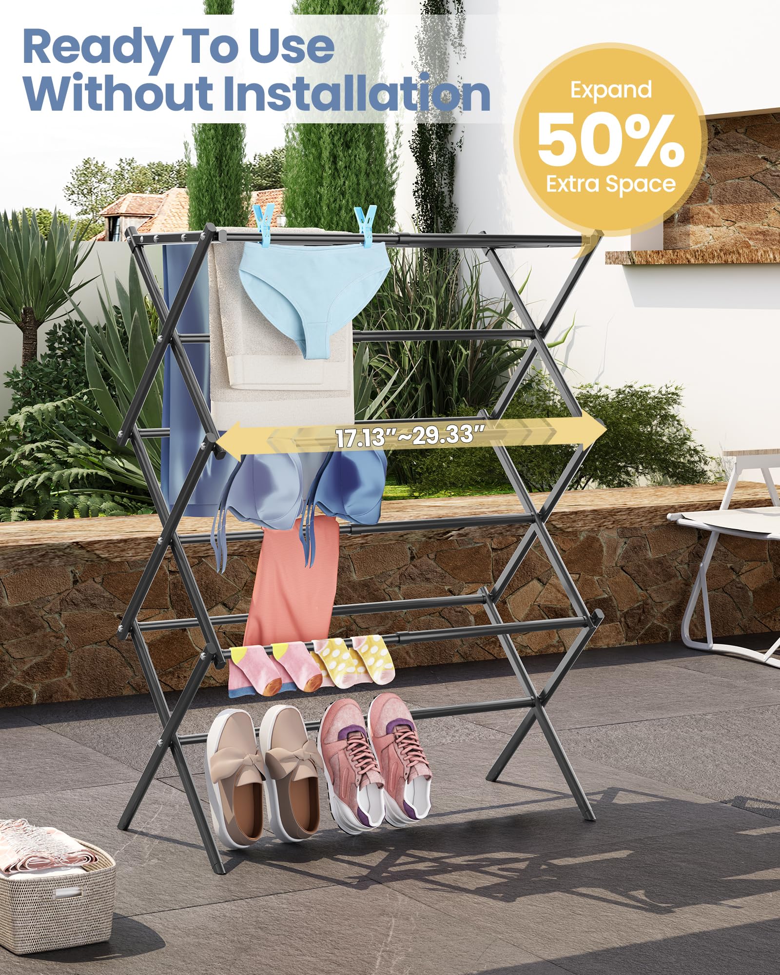 Oversize 3 Tier Clothes Drying Rack
