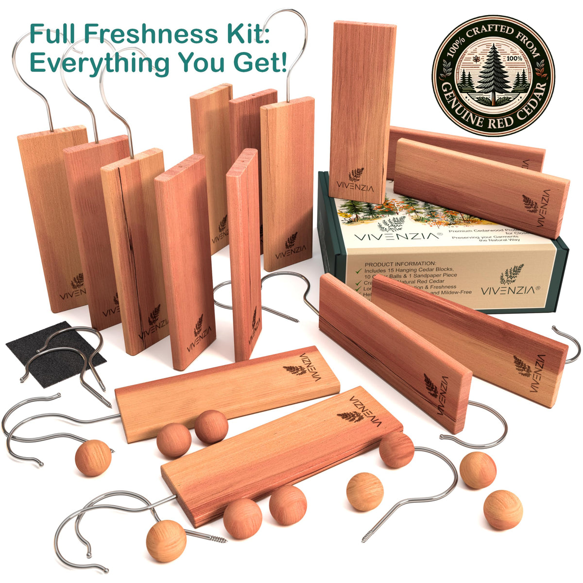 Cedar Blocks for Clothes Storage 25pcs