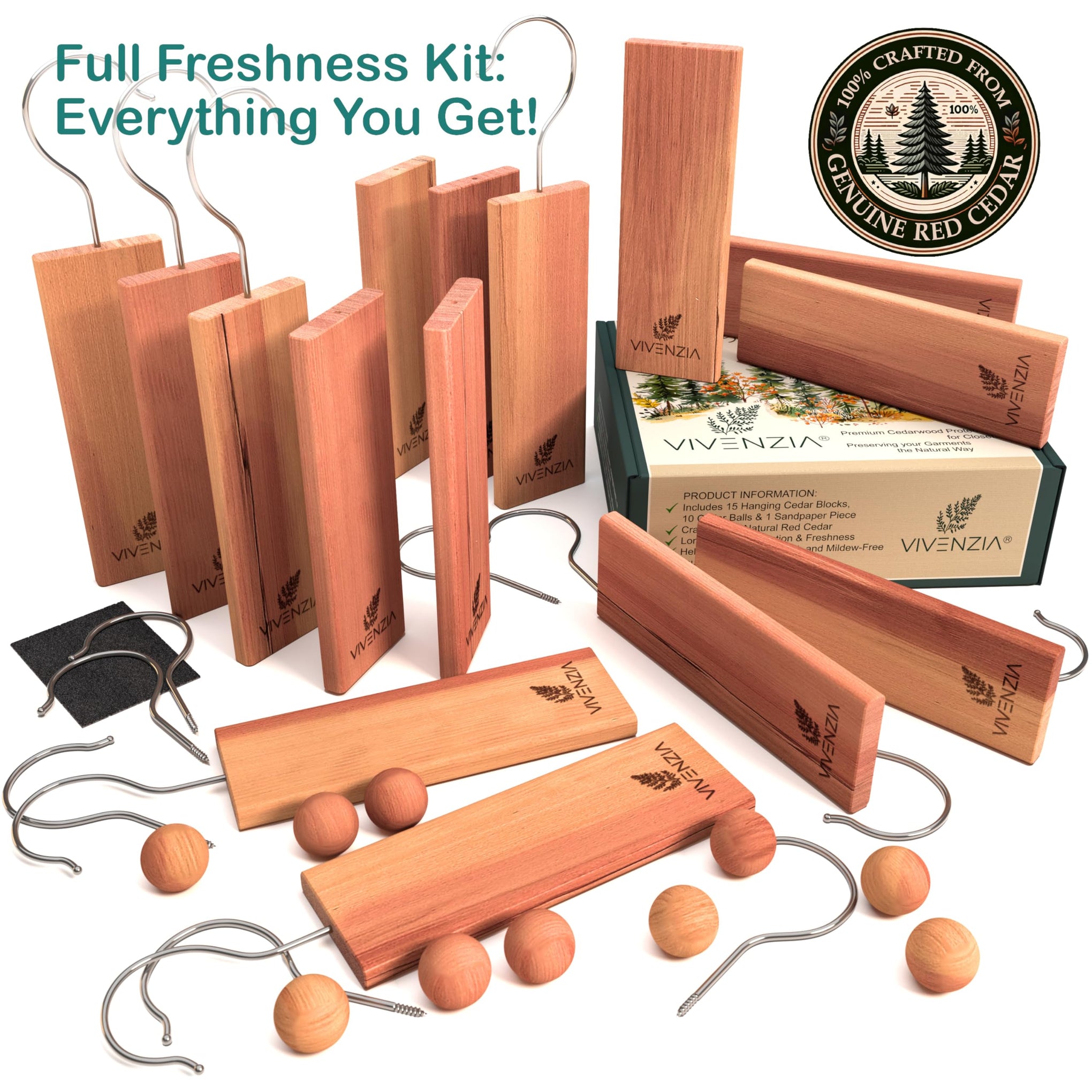 Cedar Blocks for Clothes Storage 25pcs
