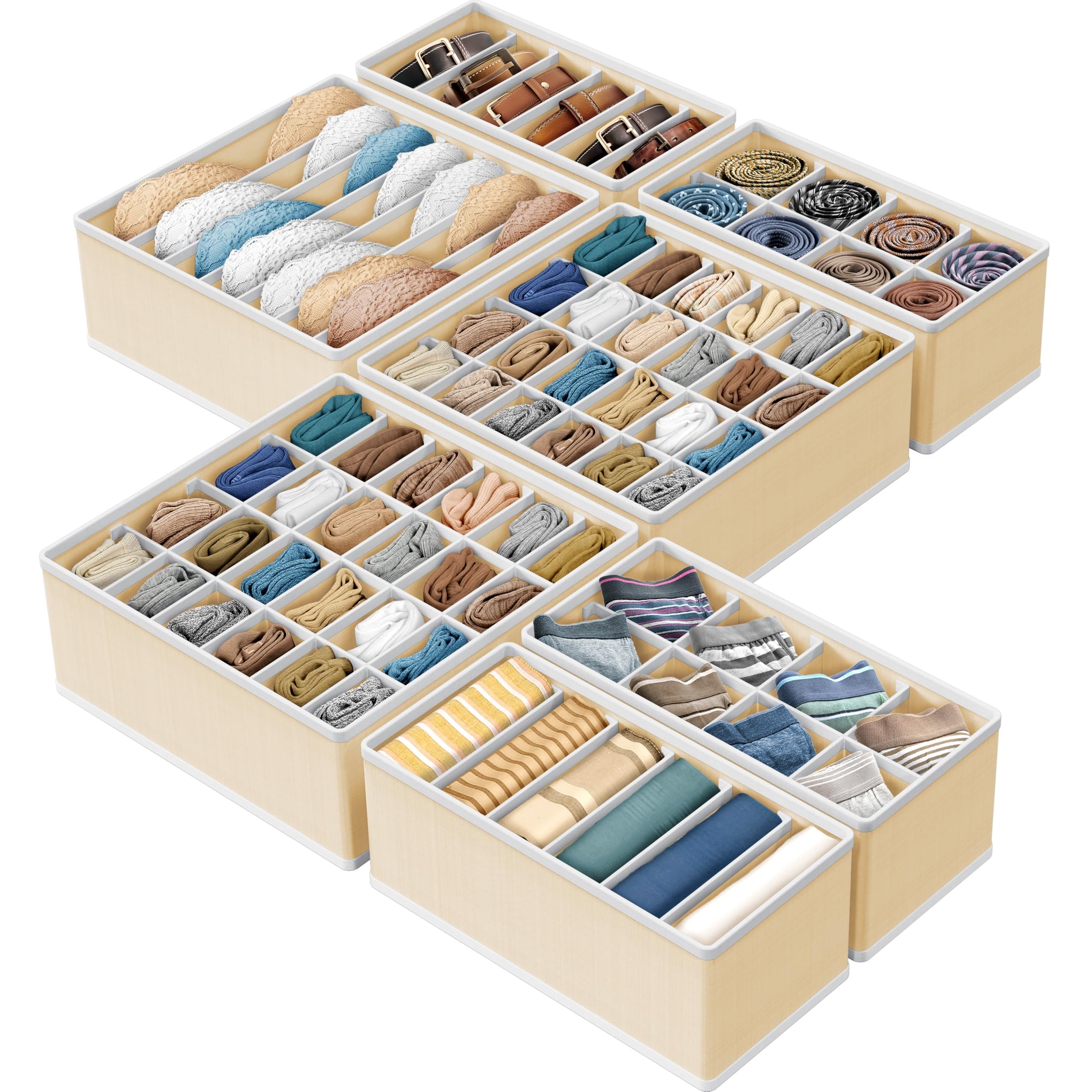 Closet Underwear Organizer Drawer Divider Assorted 7 pcs (7 Count)