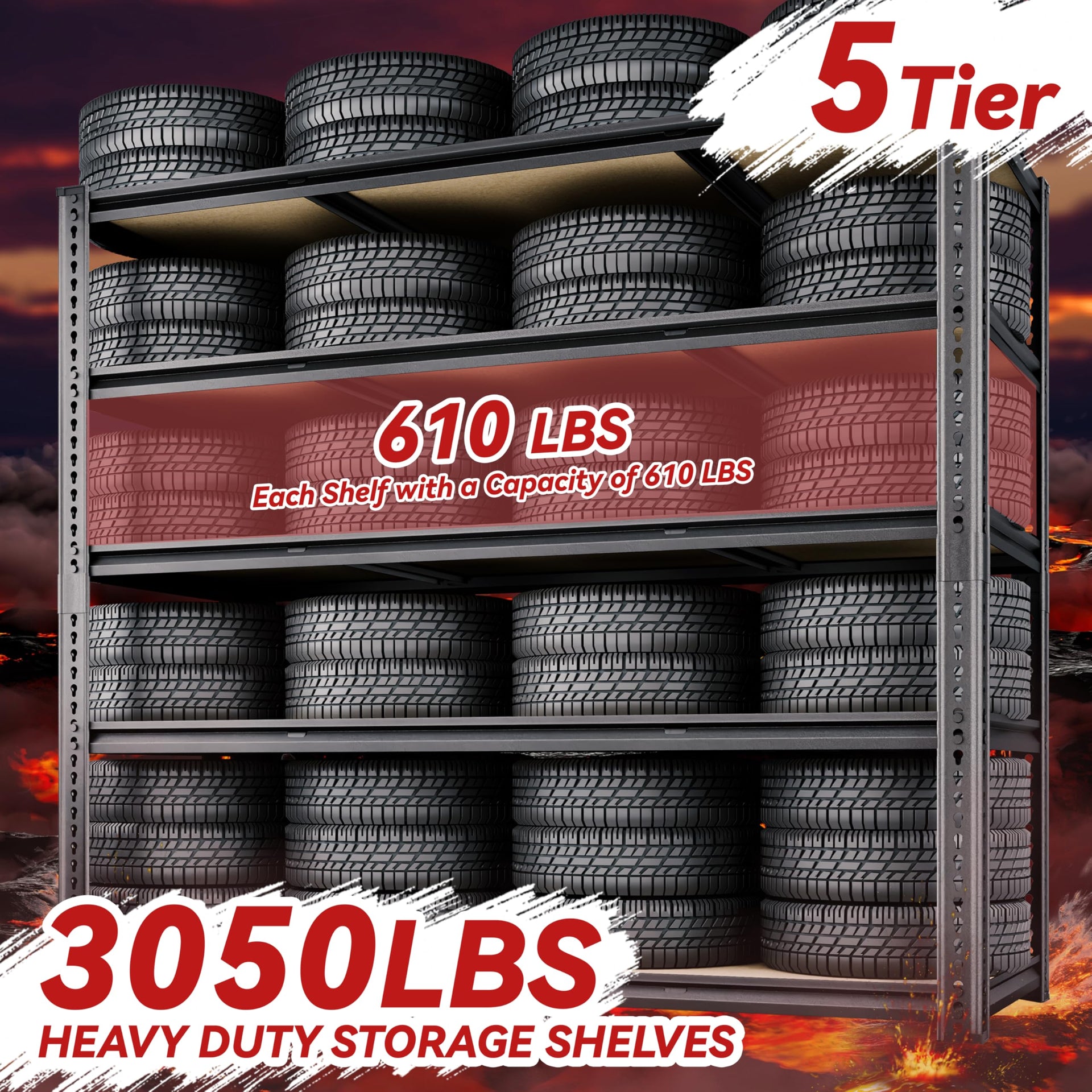 48"W Garage Shelving Heavy Duty (5 Count)