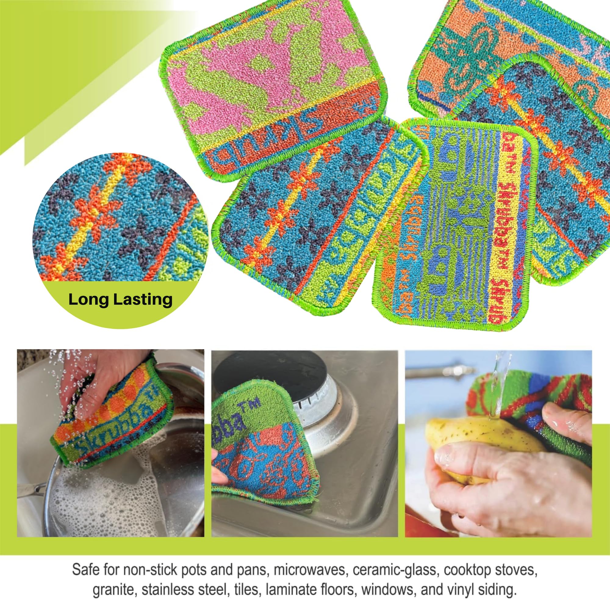 Skrubba 3 Pack Reusable Dish Scrubbers