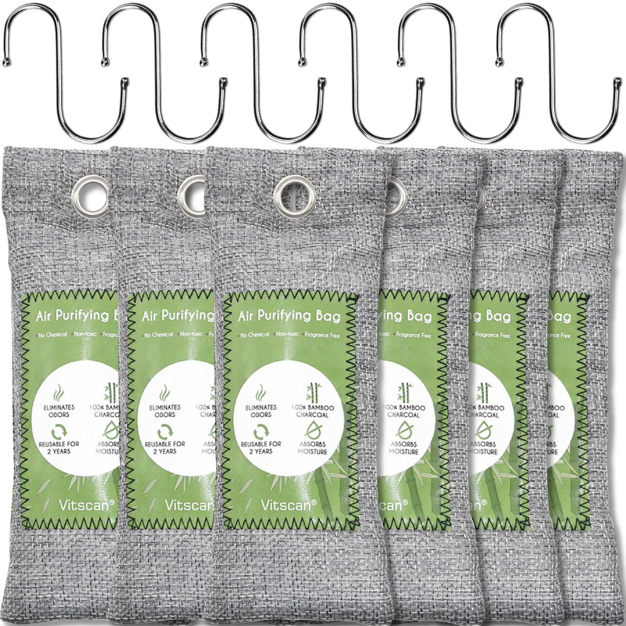 Bamboo Charcoal Air Purifying Bag (6 Count)