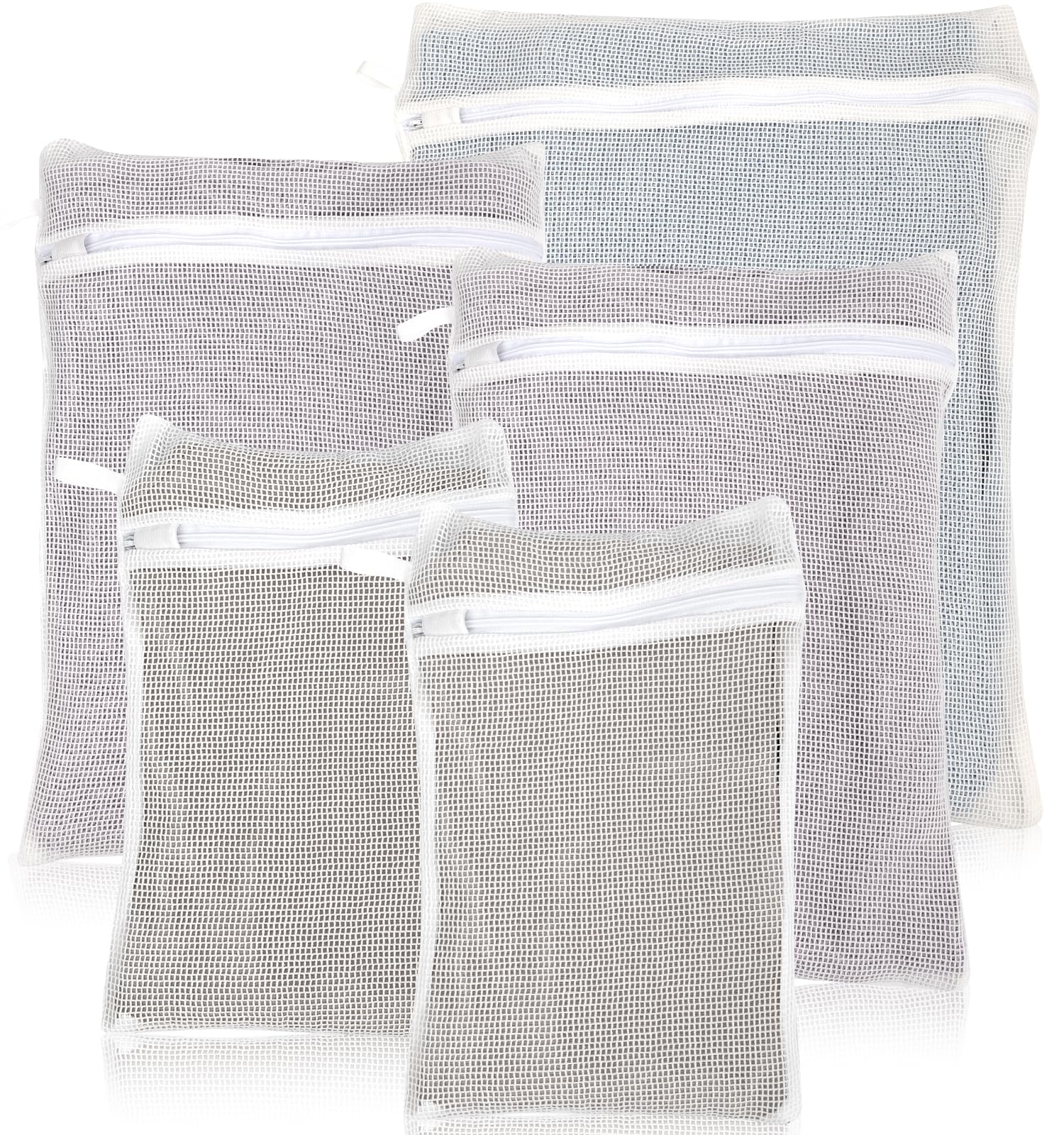 5 Piece Organic Cotton Laundry Bags with Zipper and Hanging Loop (5.99 Count)