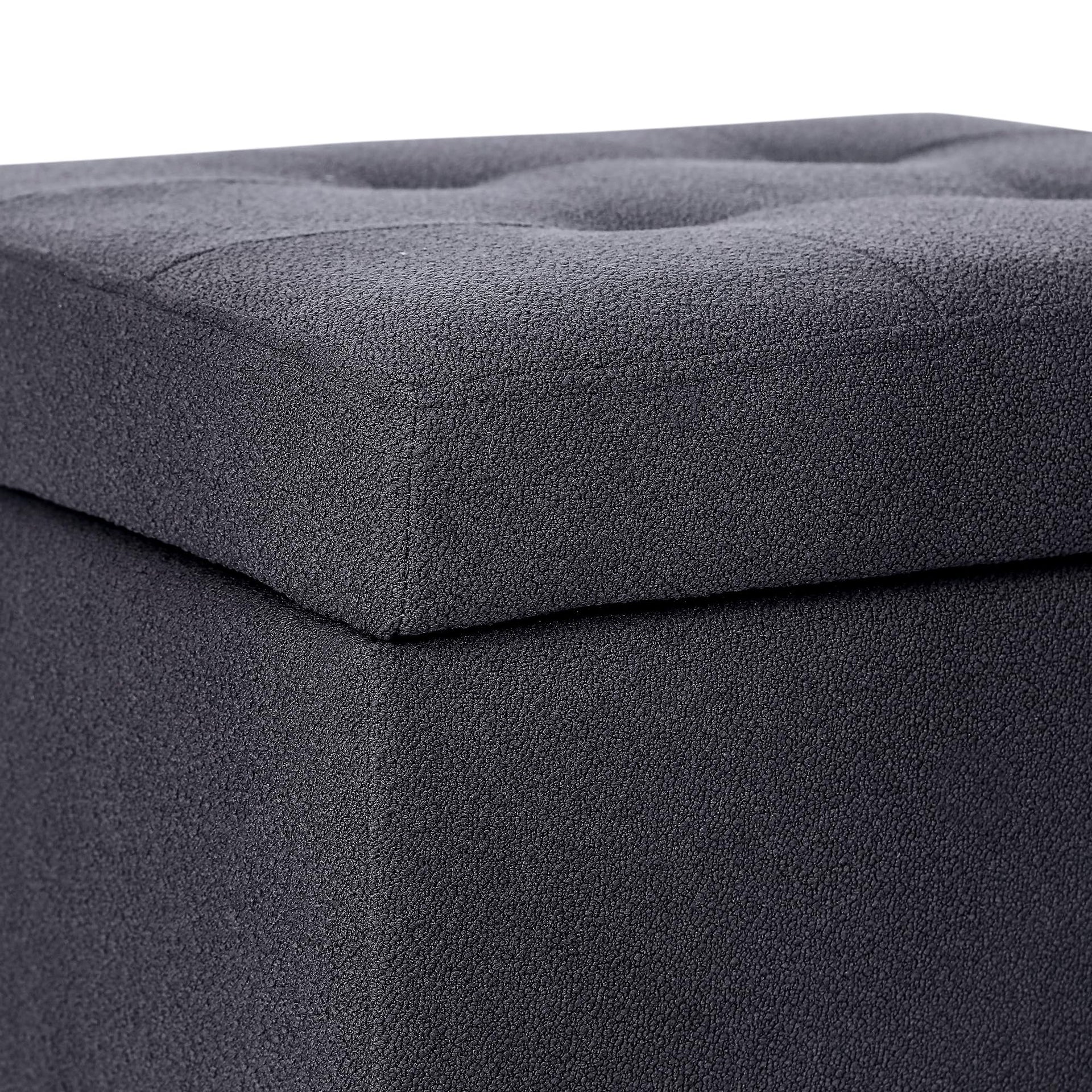 Storage Ottoman Bench with Solid Wood Legs