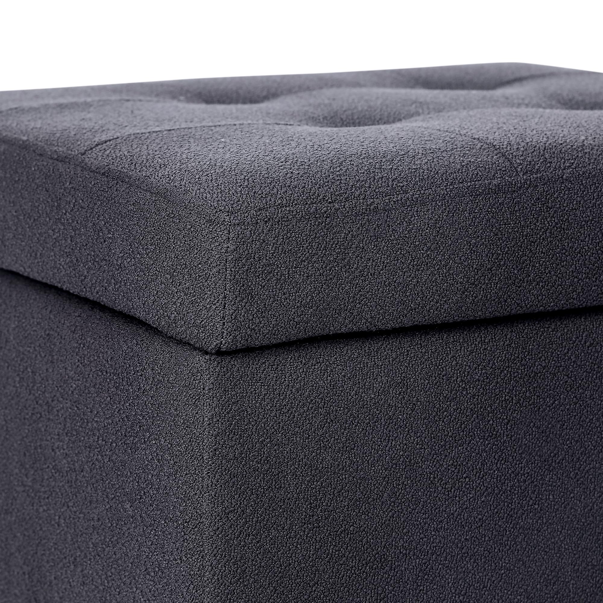 Storage Ottoman Bench with Solid Wood Legs