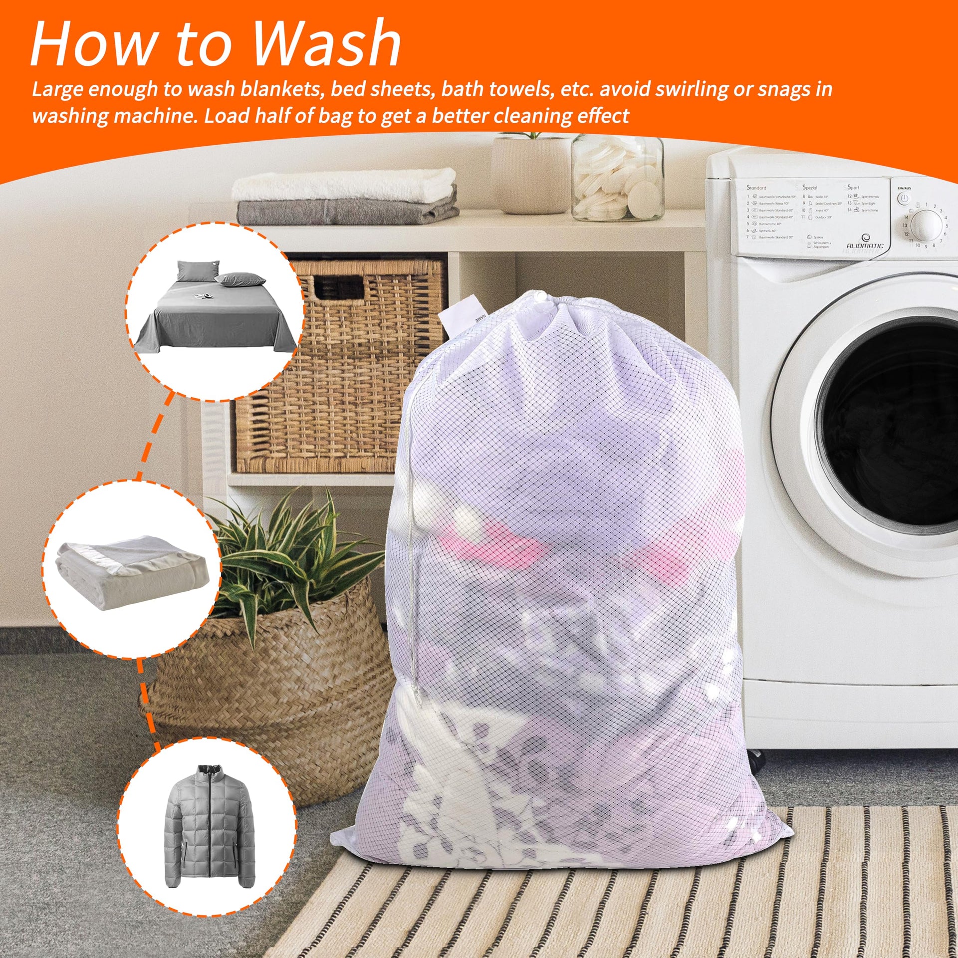 Heavy Duty Diamond Mesh Laundry Bag
