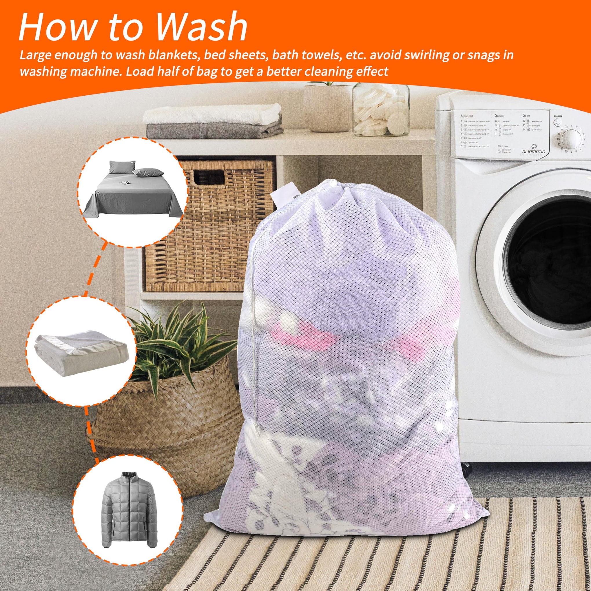Heavy Duty Diamond Mesh Laundry Bag
