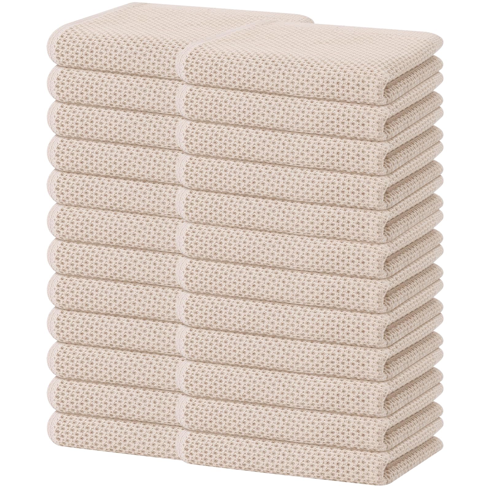 100% Cotton Waffle Weave Kitchen Dish Towels 24 (24 Count)