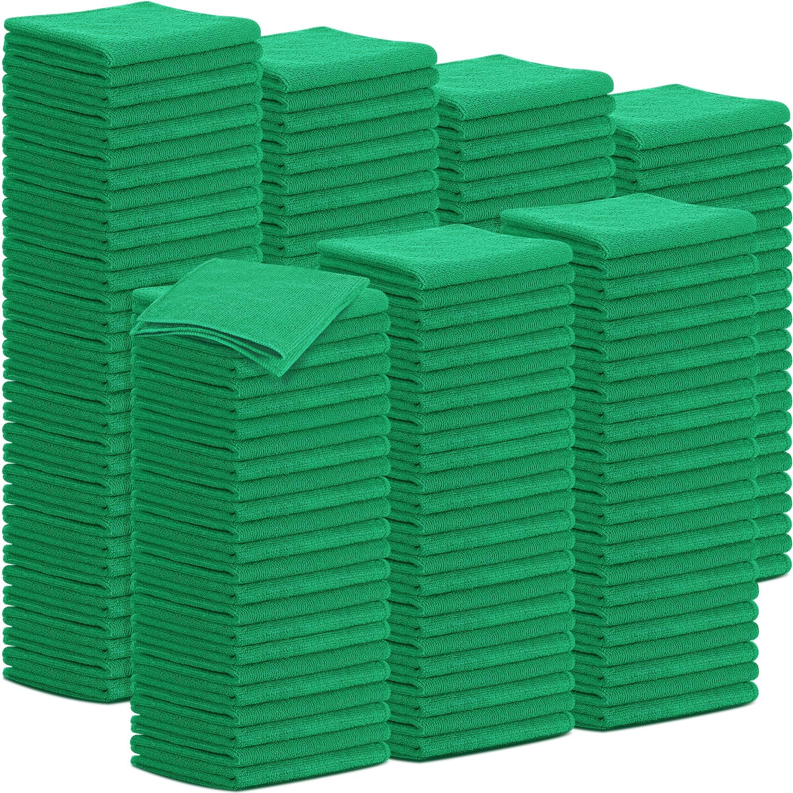 100 Pack 12'' x 12'' Microfiber Cleaning Cloths Reusable Cleaning Rags Bulk Microfiber Towels Softer Highly Absorbent Washcloths for House Kitchen Car Window