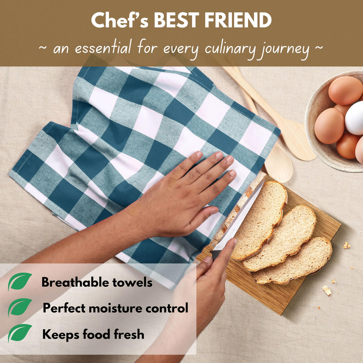 6 Pack Kitchen Towel with Hanging Loop 16x26 inches (6 Count)