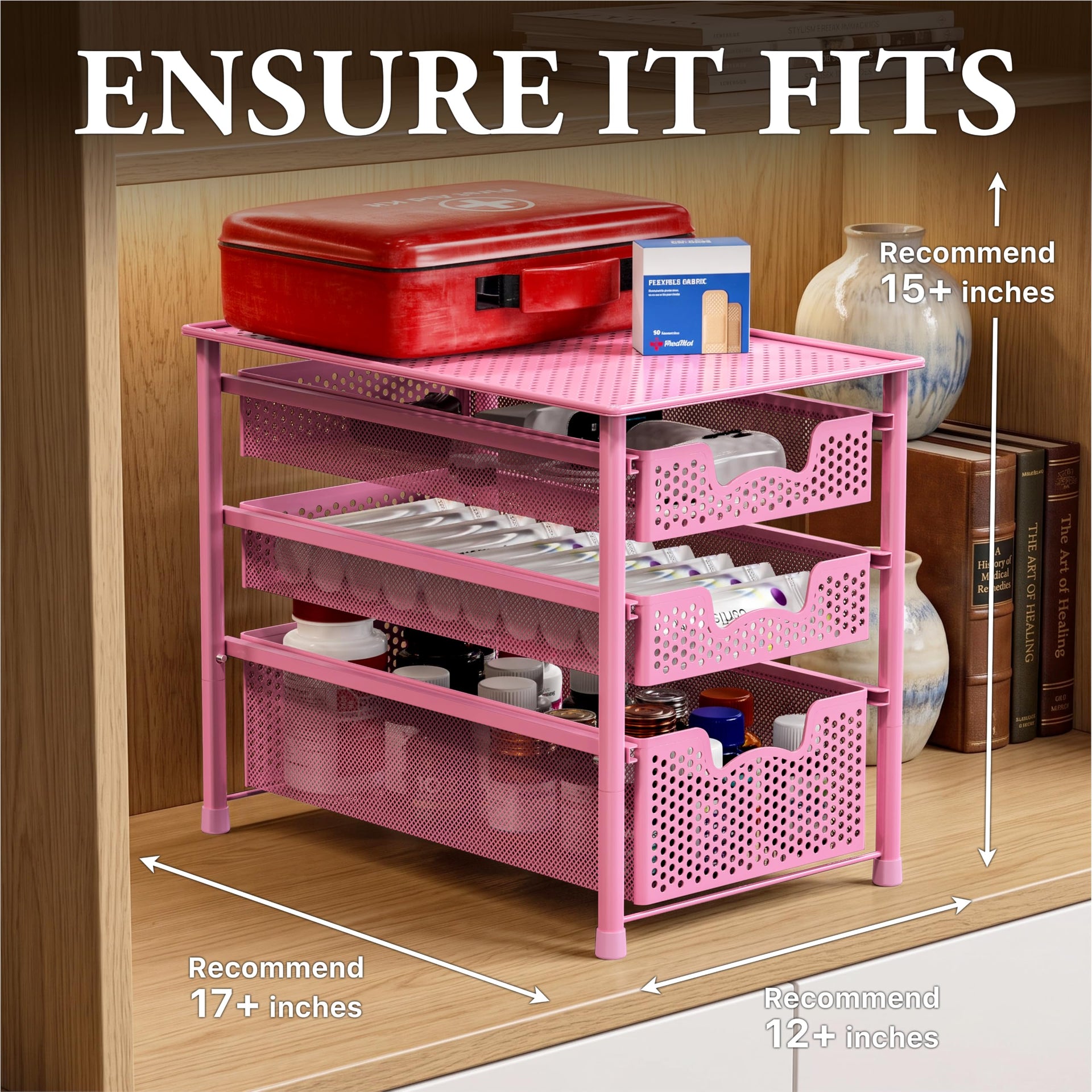 Stackable 3 Tier Sliding Basket Organizer Drawer