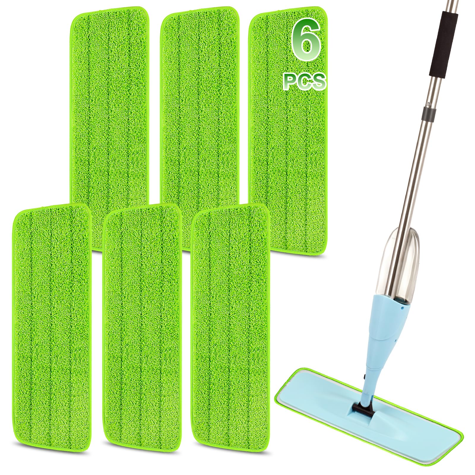 16.5 Inch Reusable Mop Pads Microfiber Spray Mop Replacement Heads for Wet