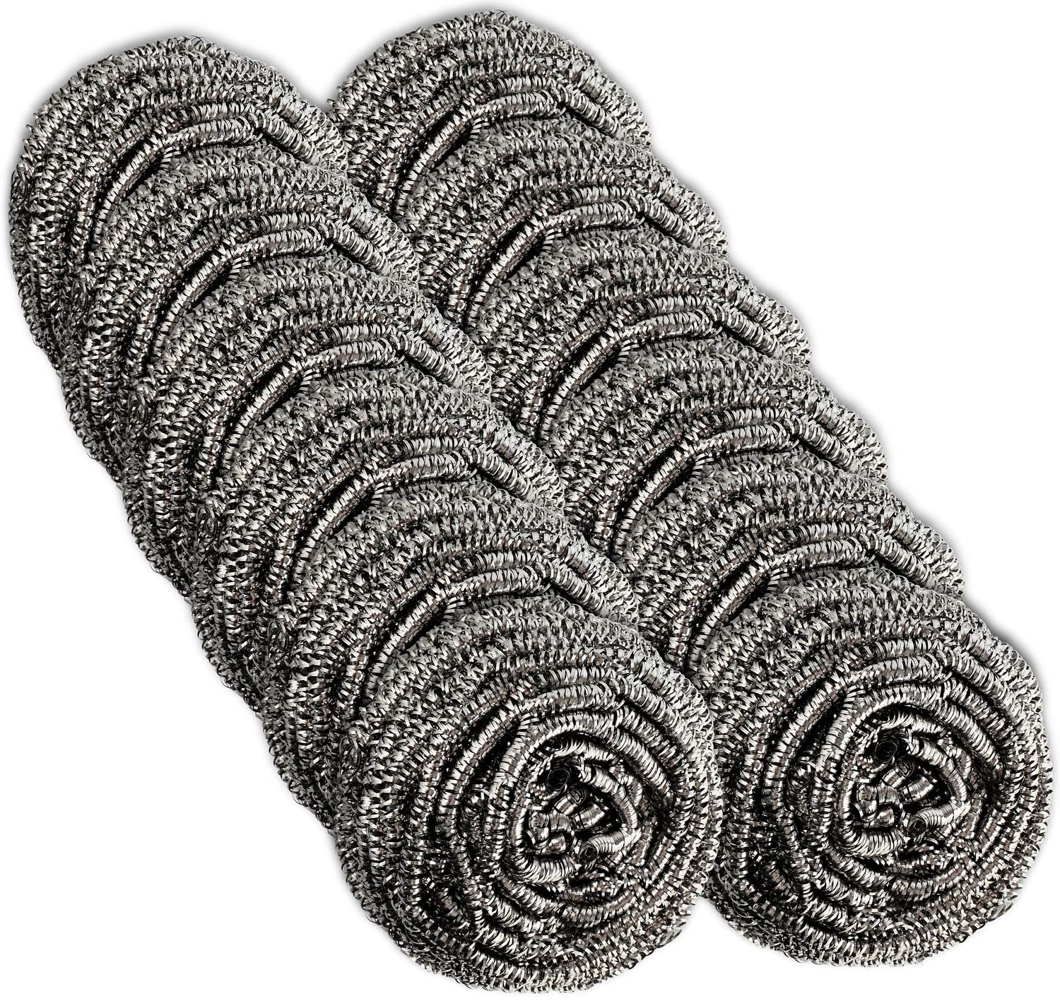 12 Pack Stainless Steel Scourers by Scrub It (12 Count)
