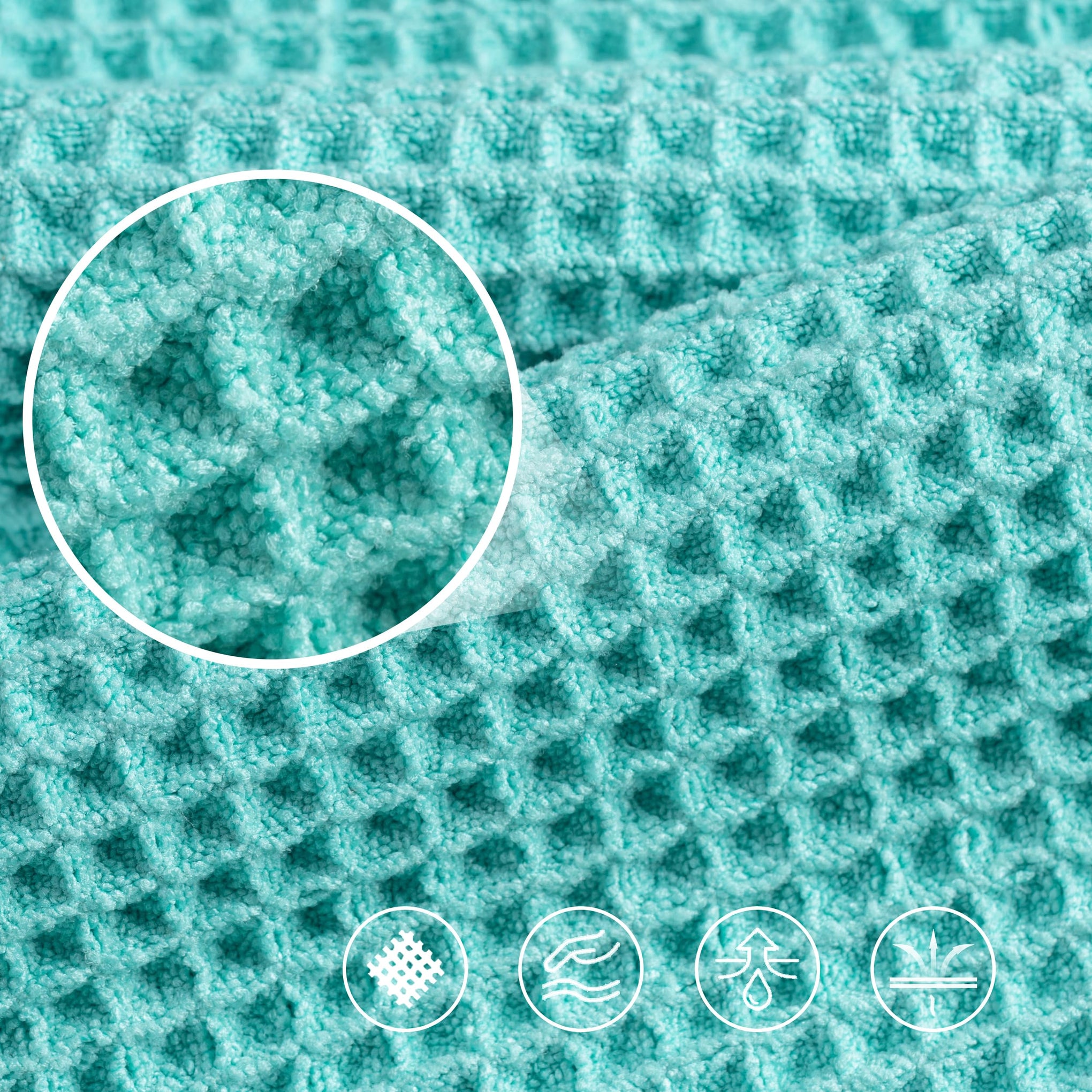 430 GSM Poly Blend Microfiber Quick Dry Waffle Bath Towel (4 Count)