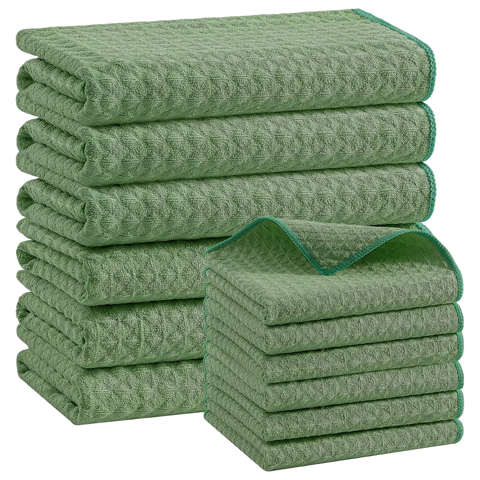 Microfiber Kitchen Towels and Dishcloths Sets (12 Count)