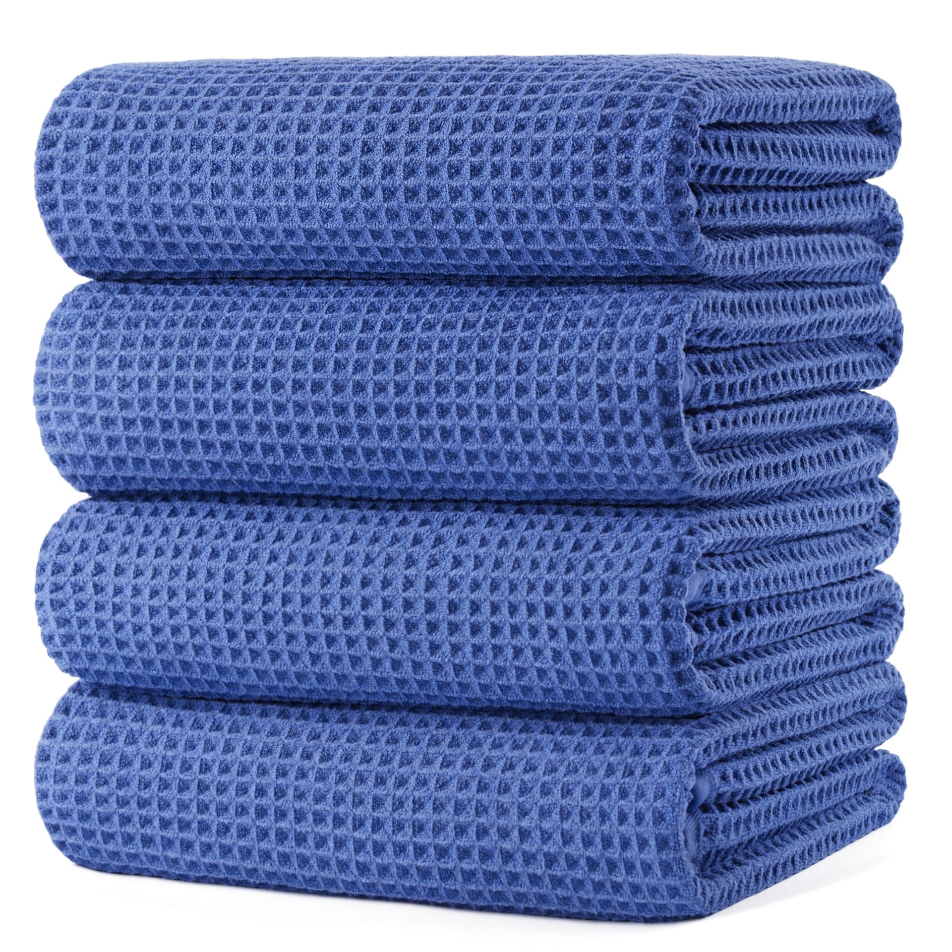 430 GSM Poly Blend Microfiber Quick Dry Waffle Bath Towel (4 Count)
