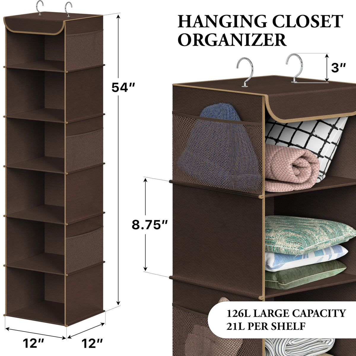 6 Shelf Hanging Closet Organizer