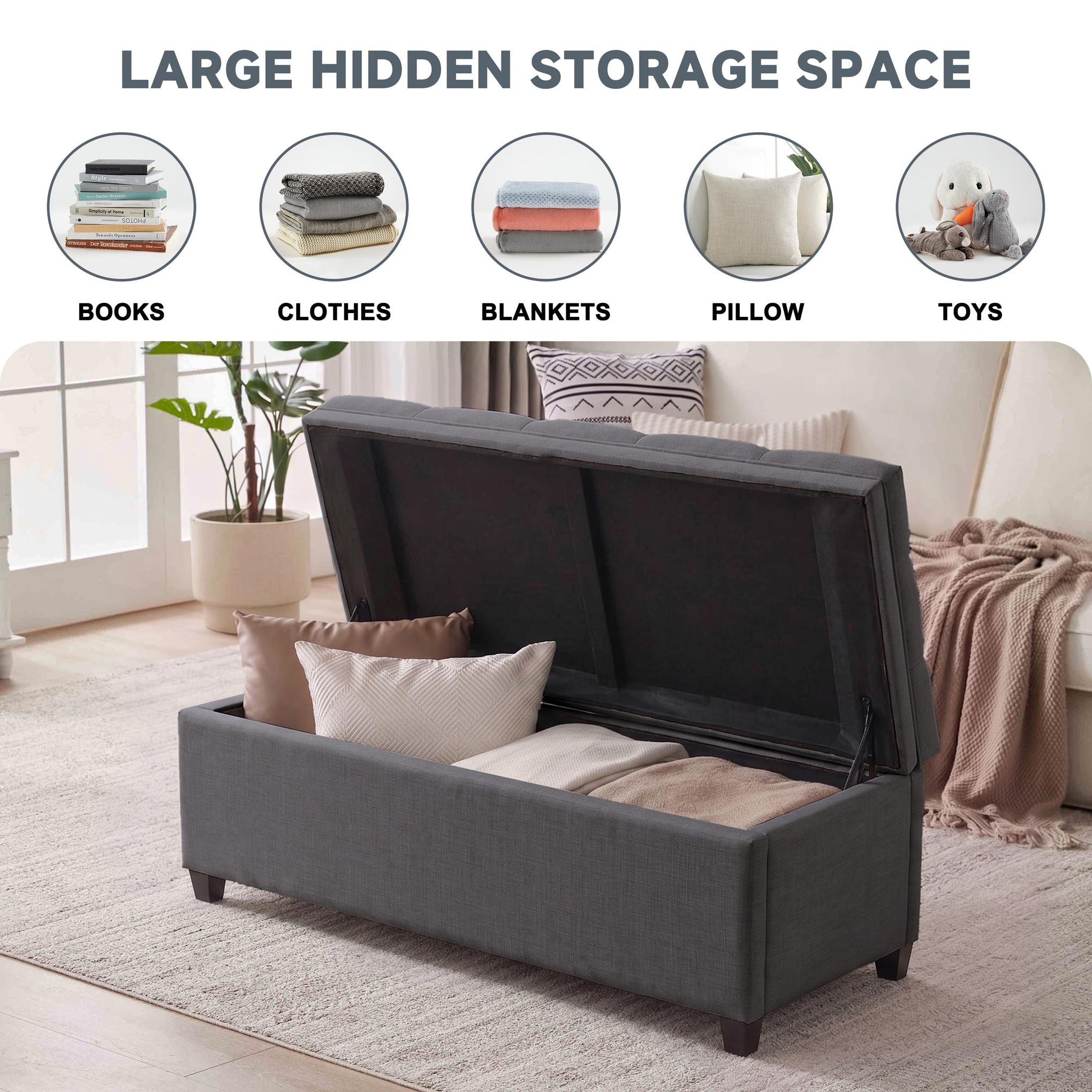 43 Inch Storage Ottoman