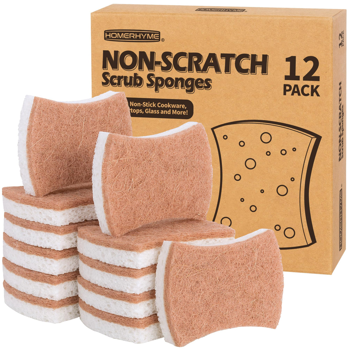 Natural Dish Sponge 12 Pack (12 Count)