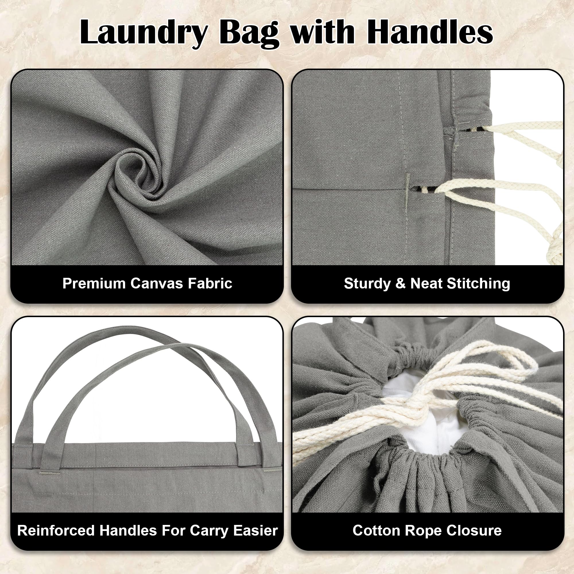 Canvas Laundry Bag 40"W x35"H