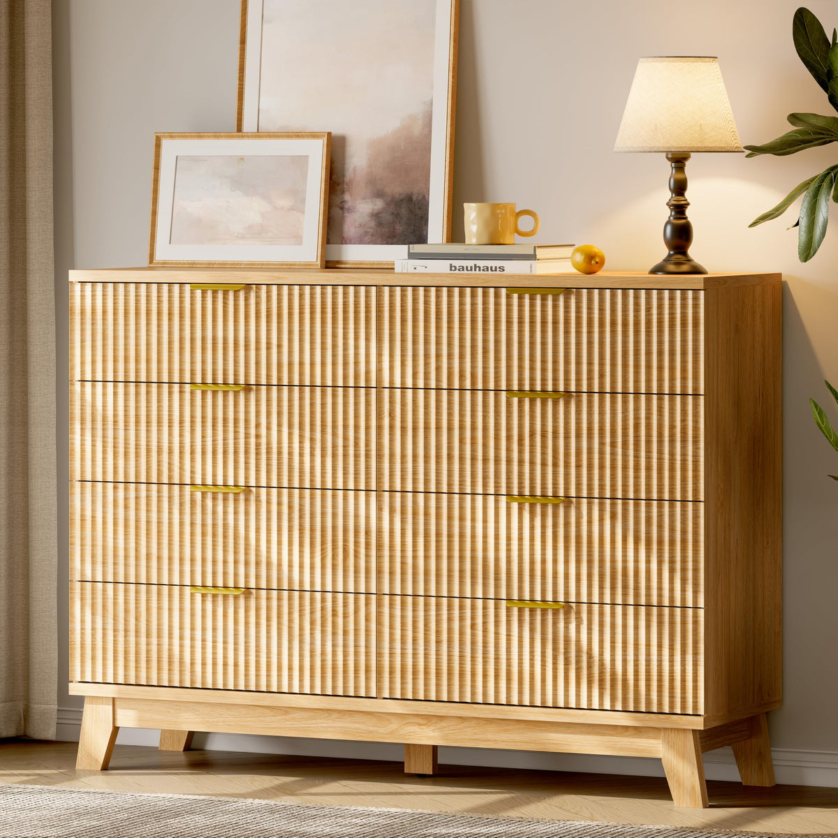 Fluted Dresser with 8 Drawers