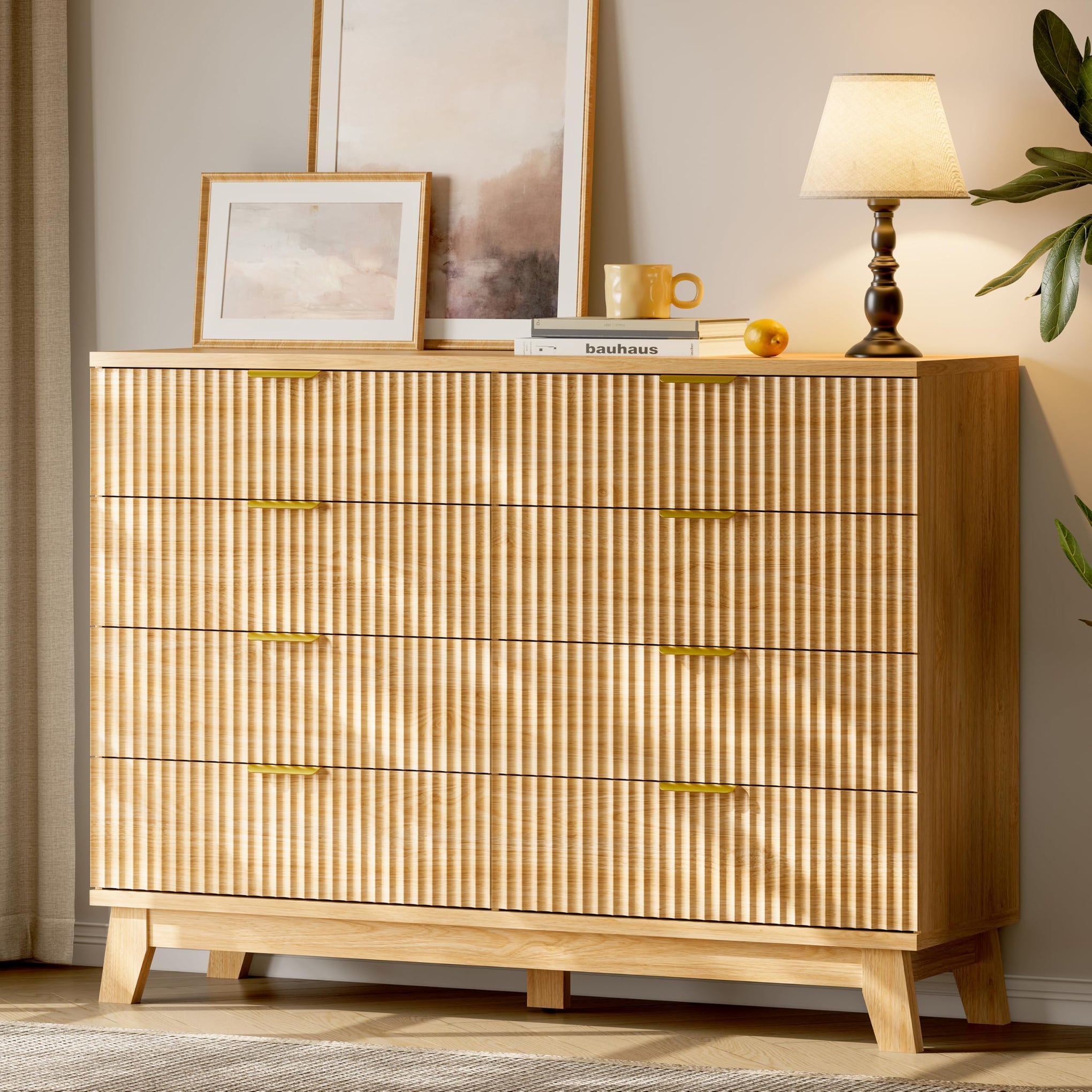 Fluted Dresser with 8 Drawers