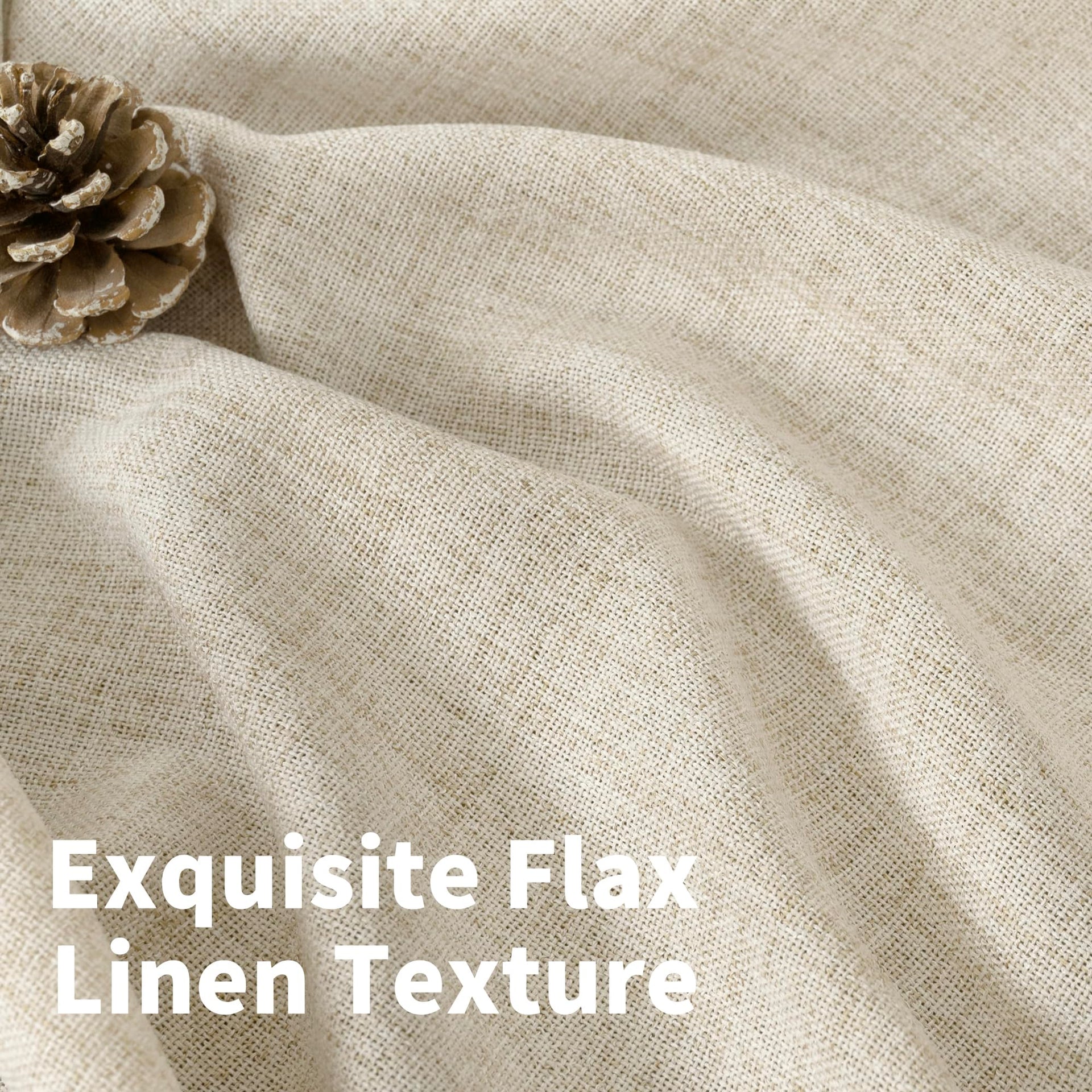 Small Linen Semi Sheer Curtains 36 Inch Length for Kitchen Window (2 Count)