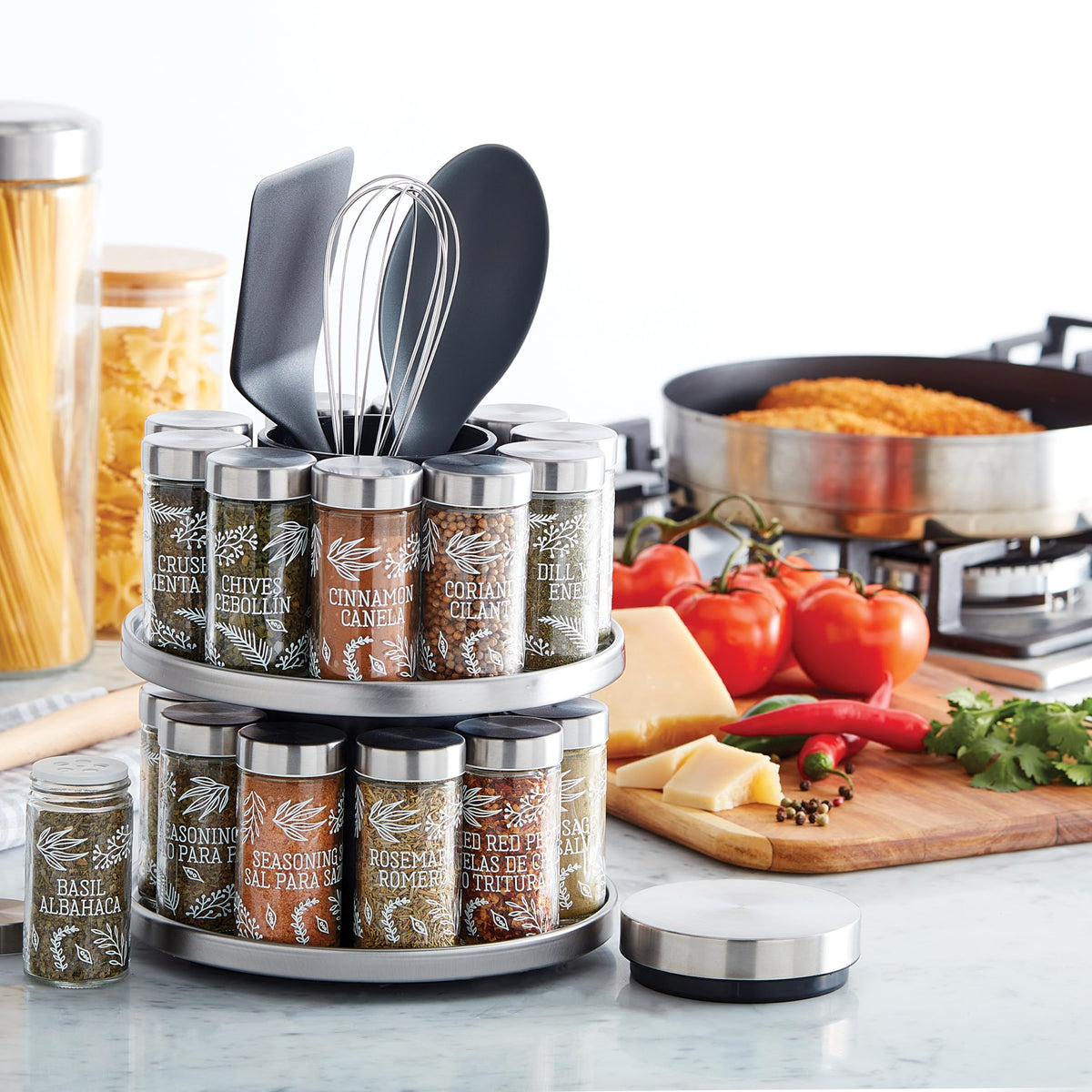 Salem 20 Jar Rotating Spice Rack with Spices Included